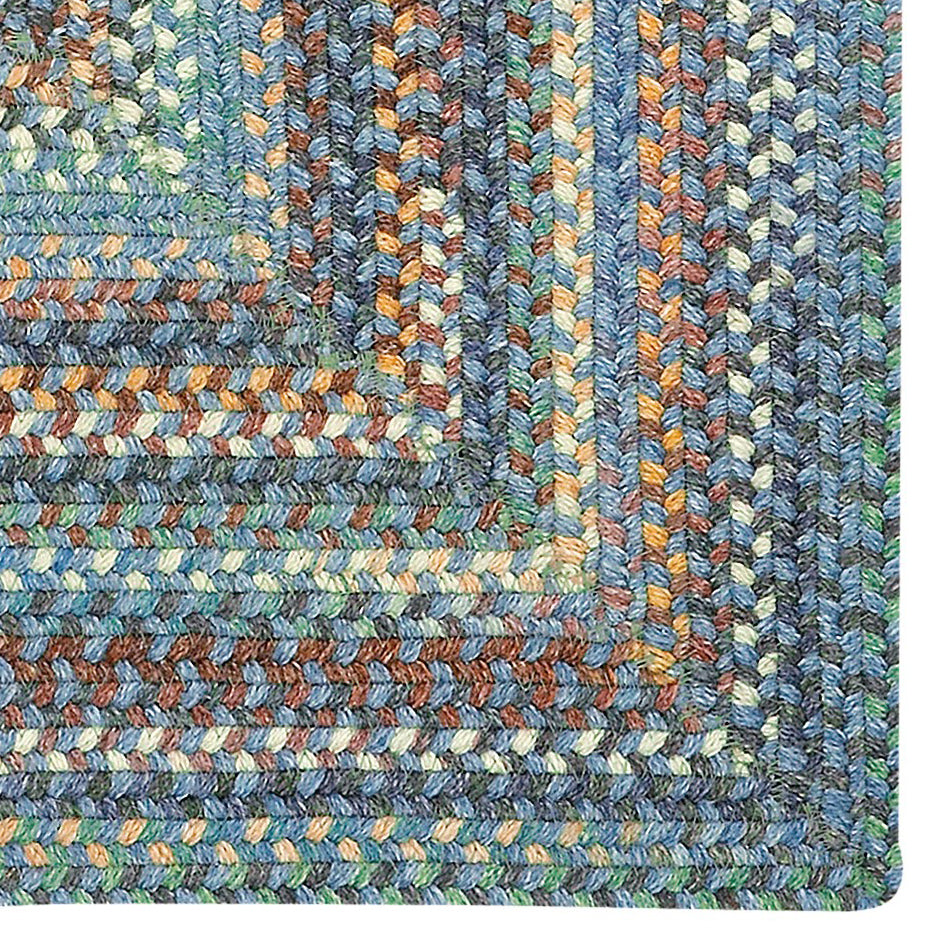 American Classic Legacy Blue Braided Rug Concentric Rectangle image