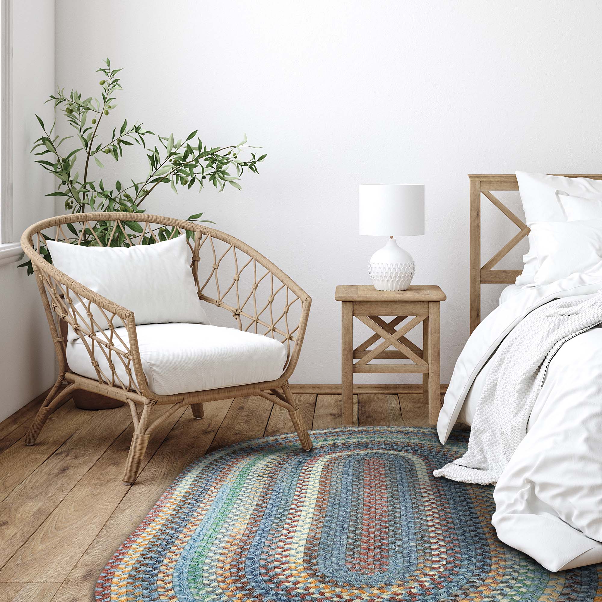 American Classic Legacy Blue Braided Rug Oval image