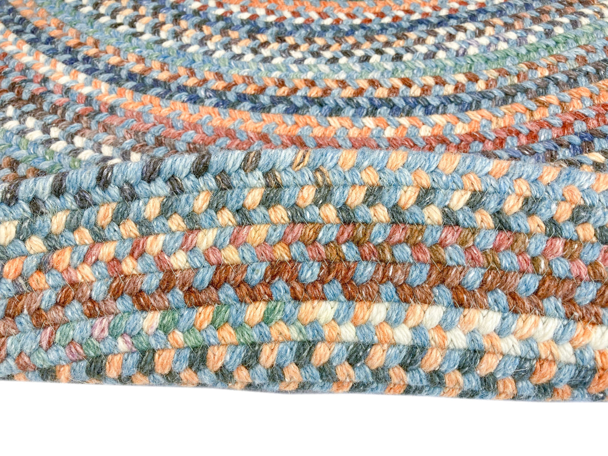 American Classic Legacy Blue Braided Rug Oval image