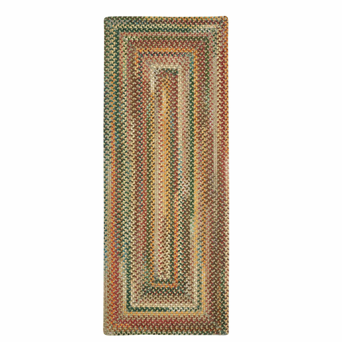American Classic Tan Multi Braided Rug Concentric Rectangle image