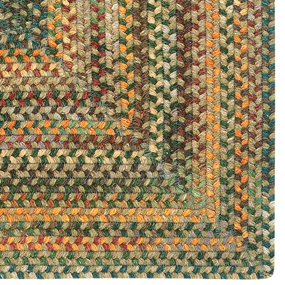 American Classic Tan Multi Braided Rug Concentric Rectangle image