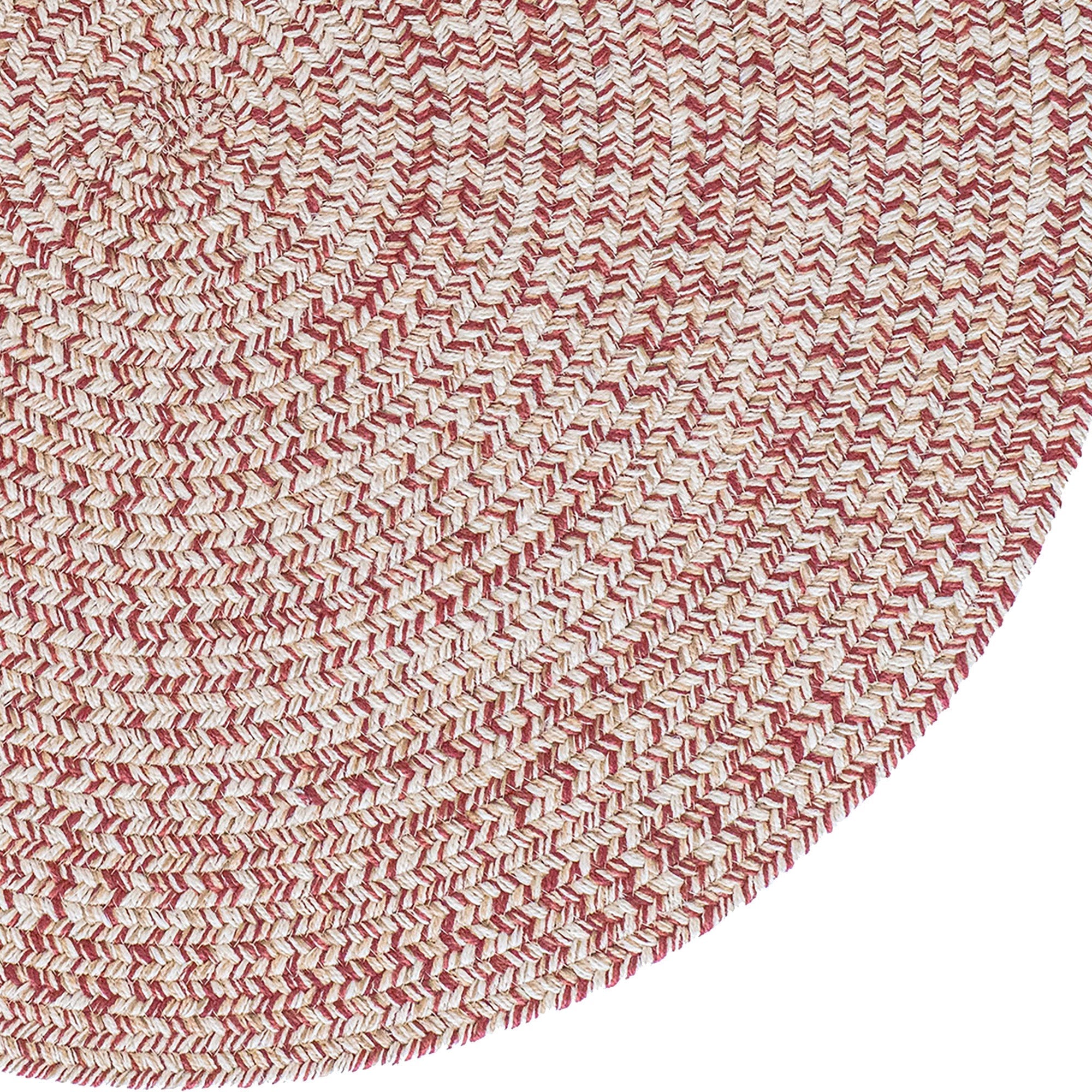 Stockton Medium Red Braided Rug Round image