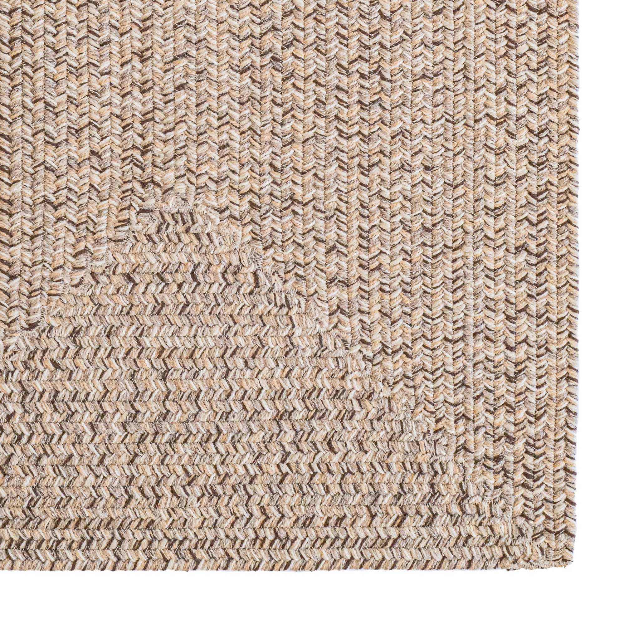 Stockton Medium Brown Braided Rug Concentric Rectangle image