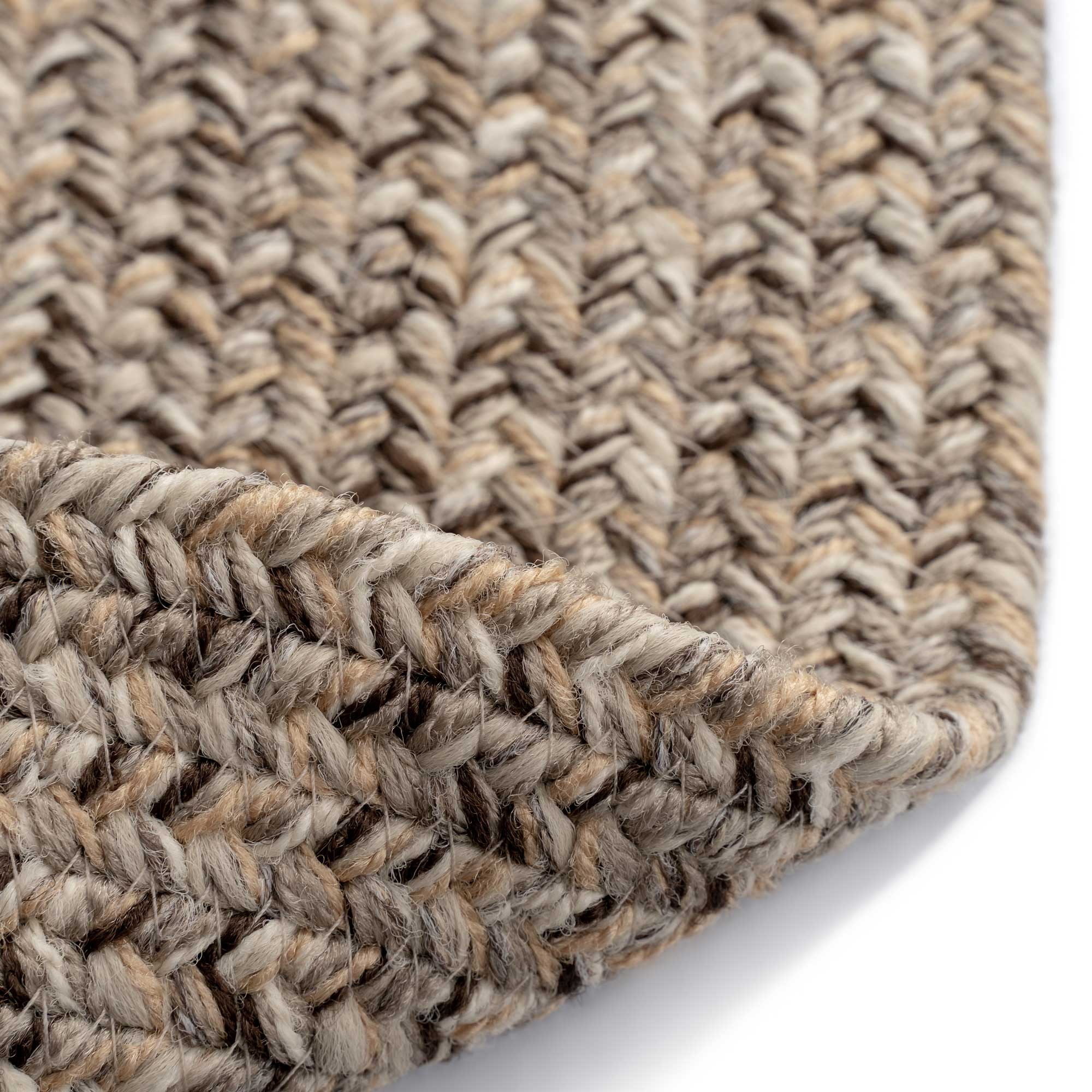 Stockton Medium Brown Braided Rug Oval image