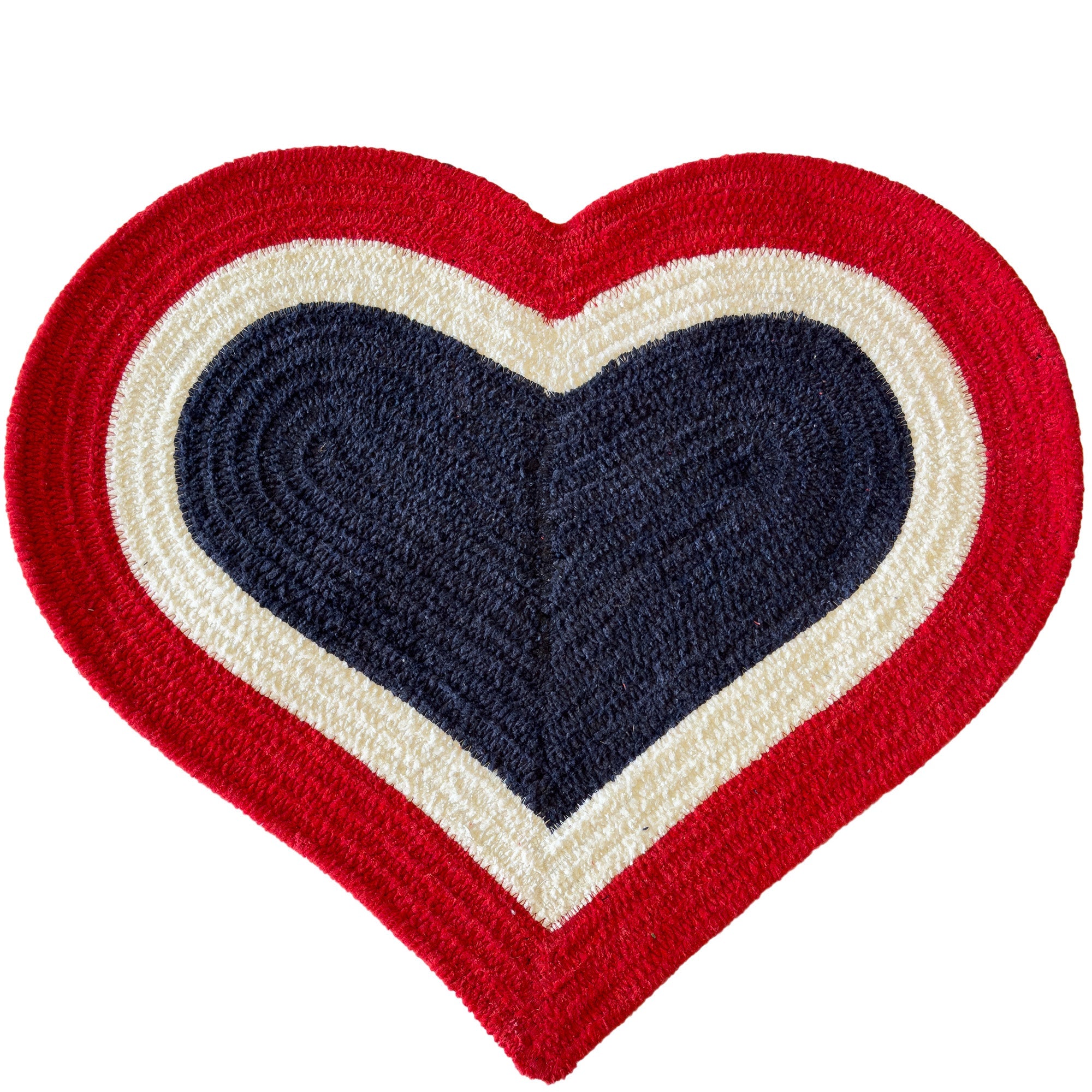 Happy Holidays-America Red White Blue Braided Rug Heartshape image