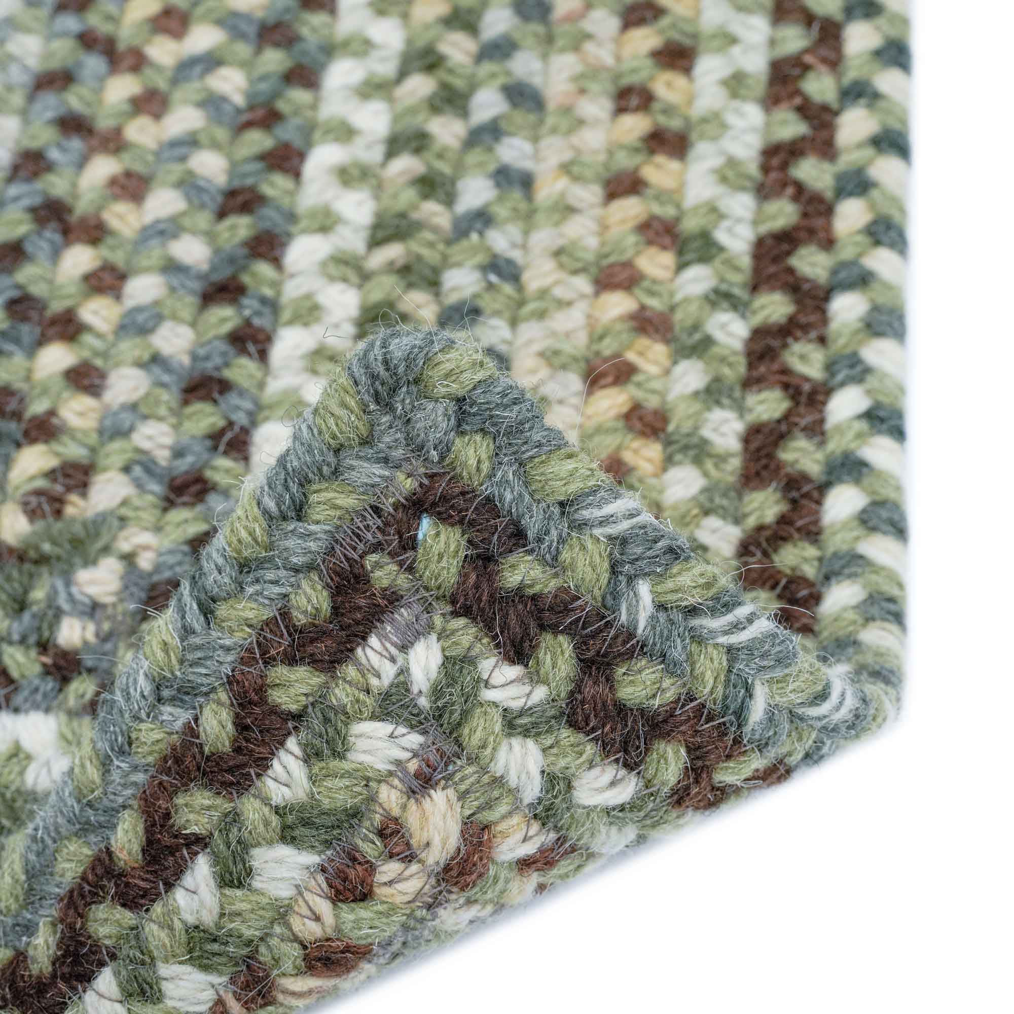 Bear Creek Olive Branch Braided Rug Vertical Stripe Rectangle image