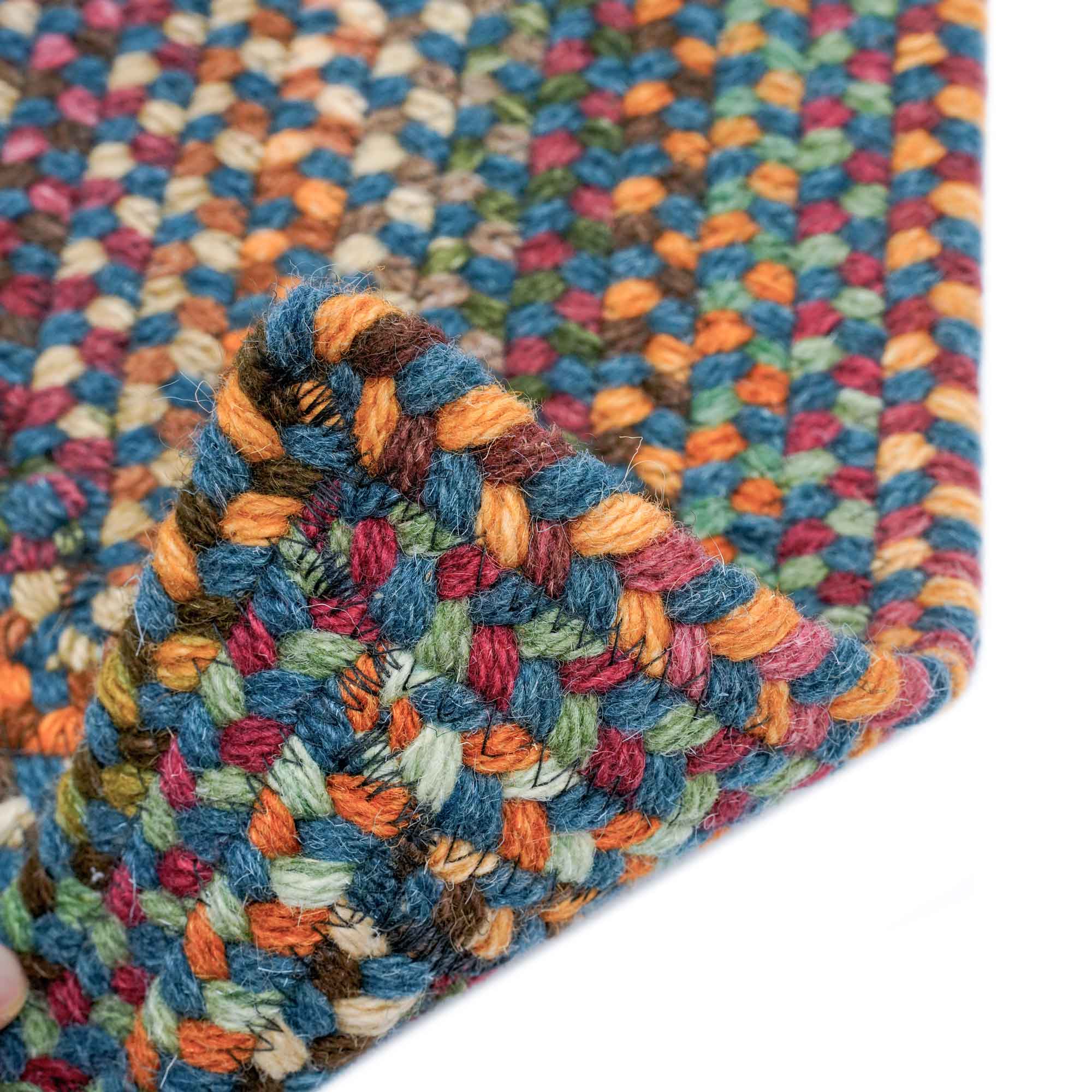 Bear Creek Deep Blue Braided Rug Vertical Stripe Rectangle image