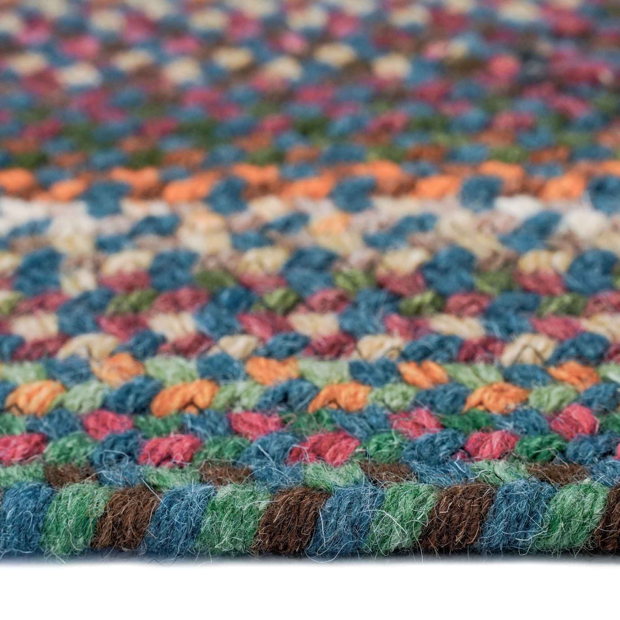 Bear Creek Deep Blue Braided Rug Vertical Stripe Rectangle image