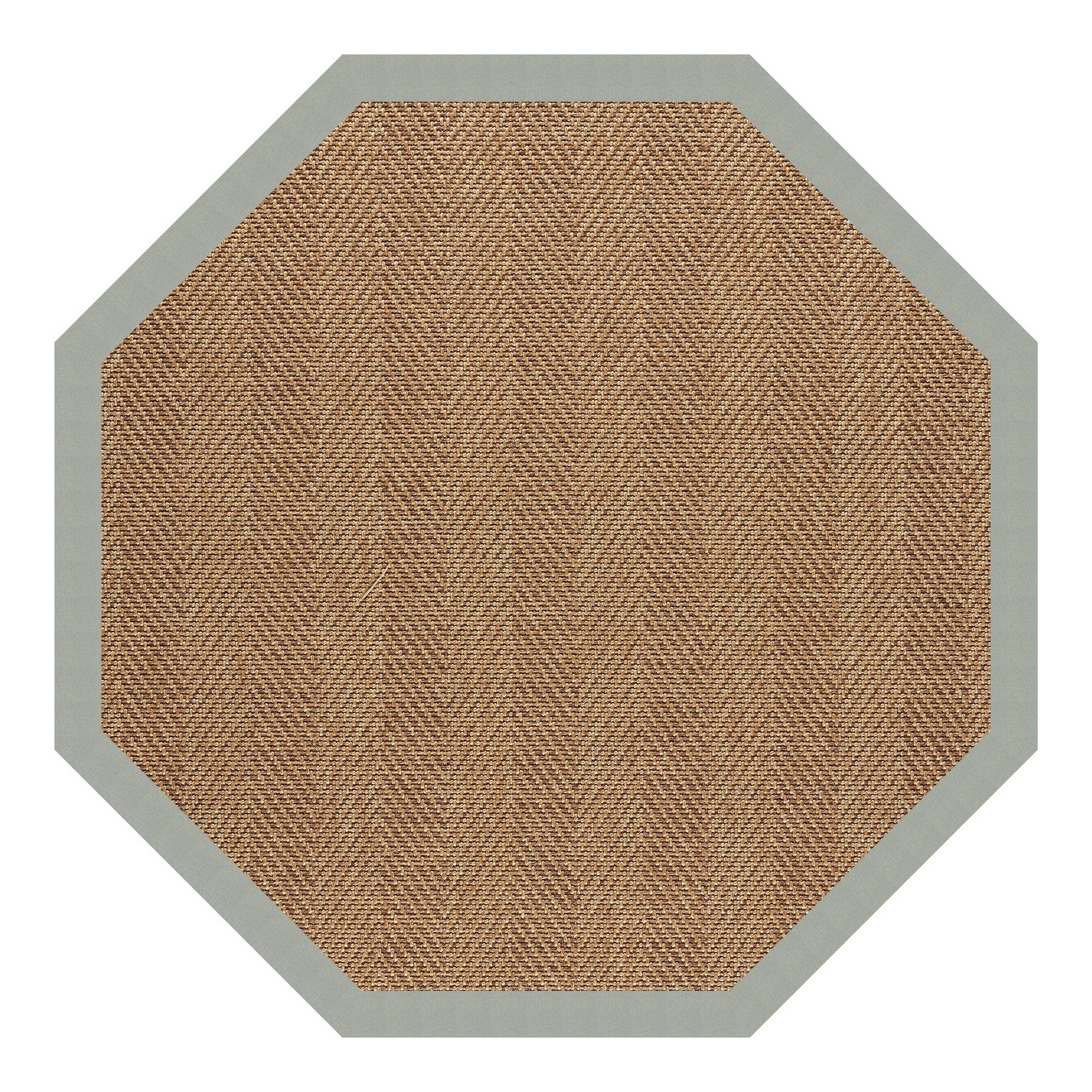 Islamorada-Herringbone Canvas Spa Blue Indoor/Outdoor Bordere Octagon image