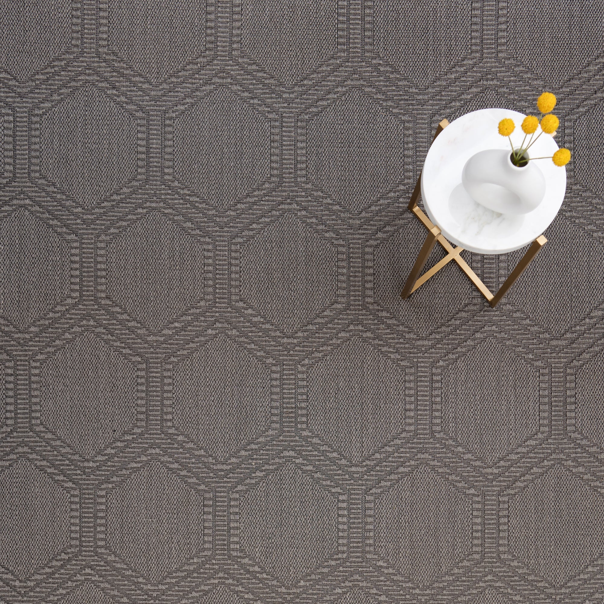 Reed Graphite Machine Woven Rug Rectangle image