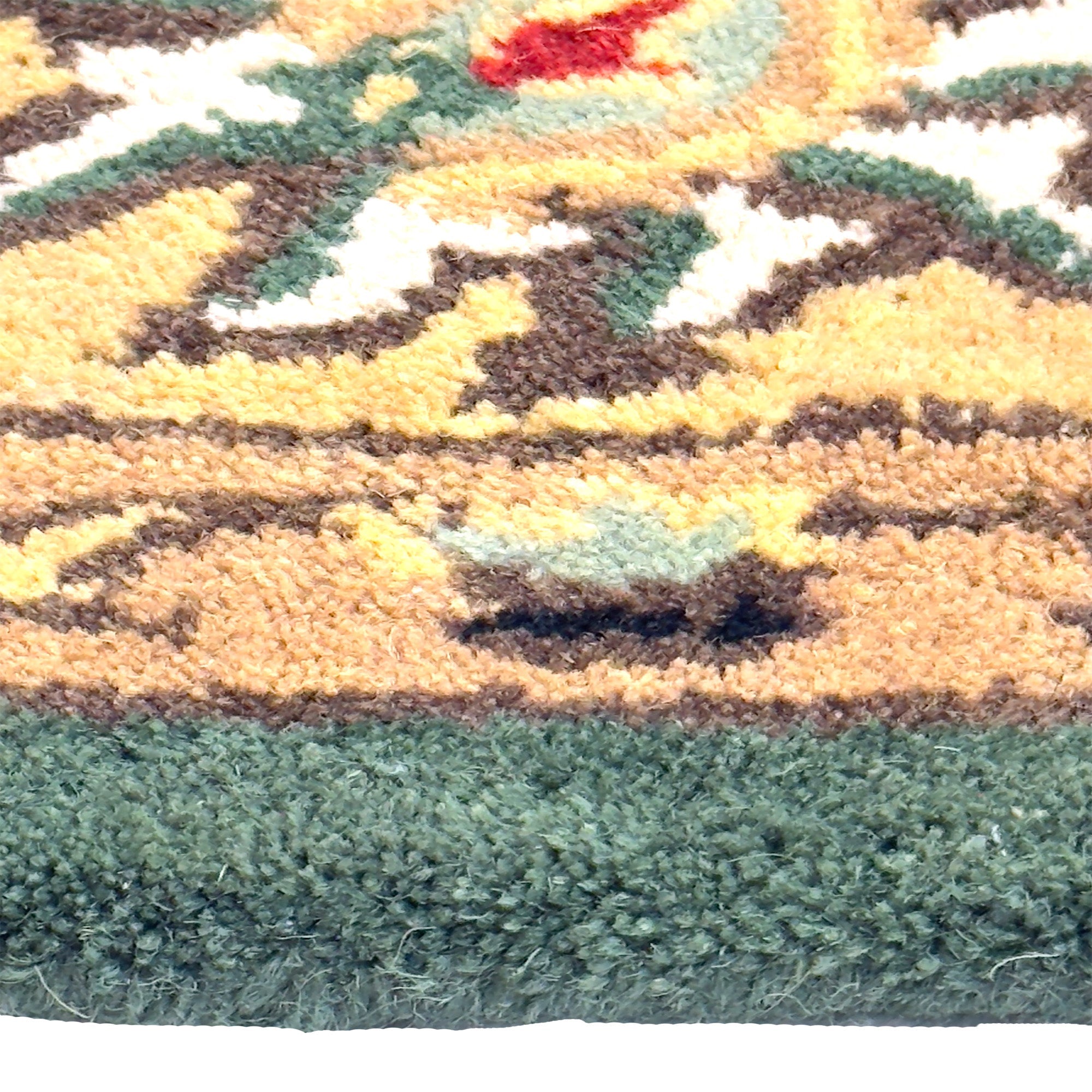 Persia-Keshan Green Gold Hand Tufted Rug Rectangle image