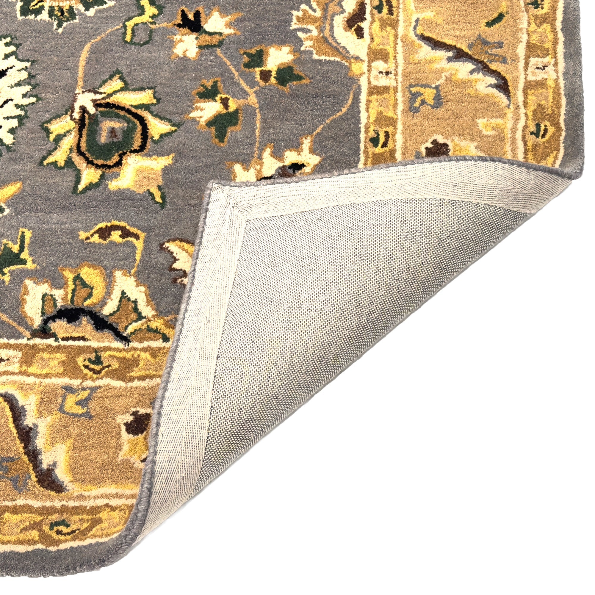 Persia-Keshan Gray Beige Hand Tufted Rug Rectangle image