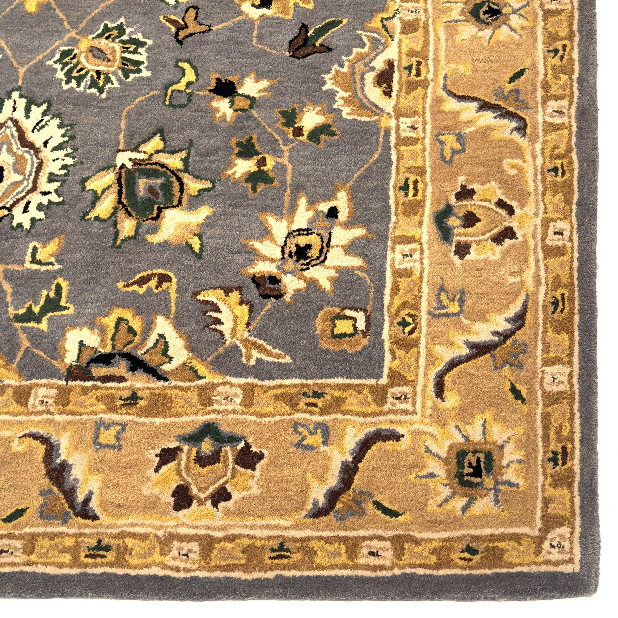 Persia-Keshan Gray Beige Hand Tufted Rug Rectangle image
