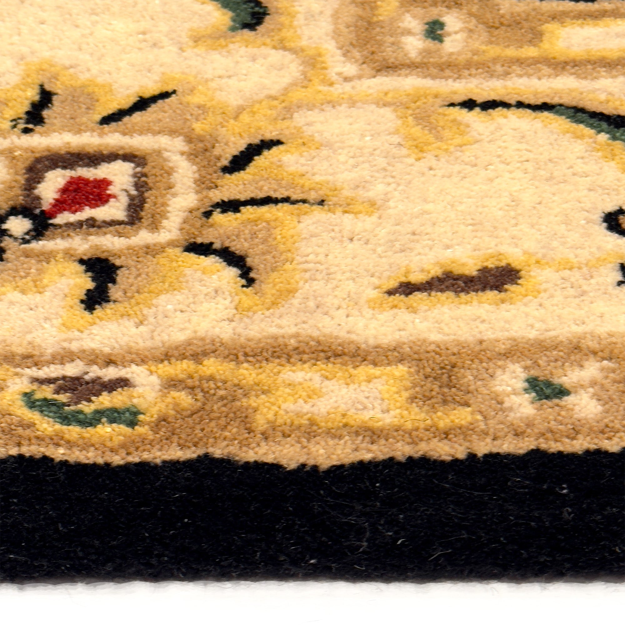Persia-Keshan Black Ivory Hand Tufted Rug Rectangle image