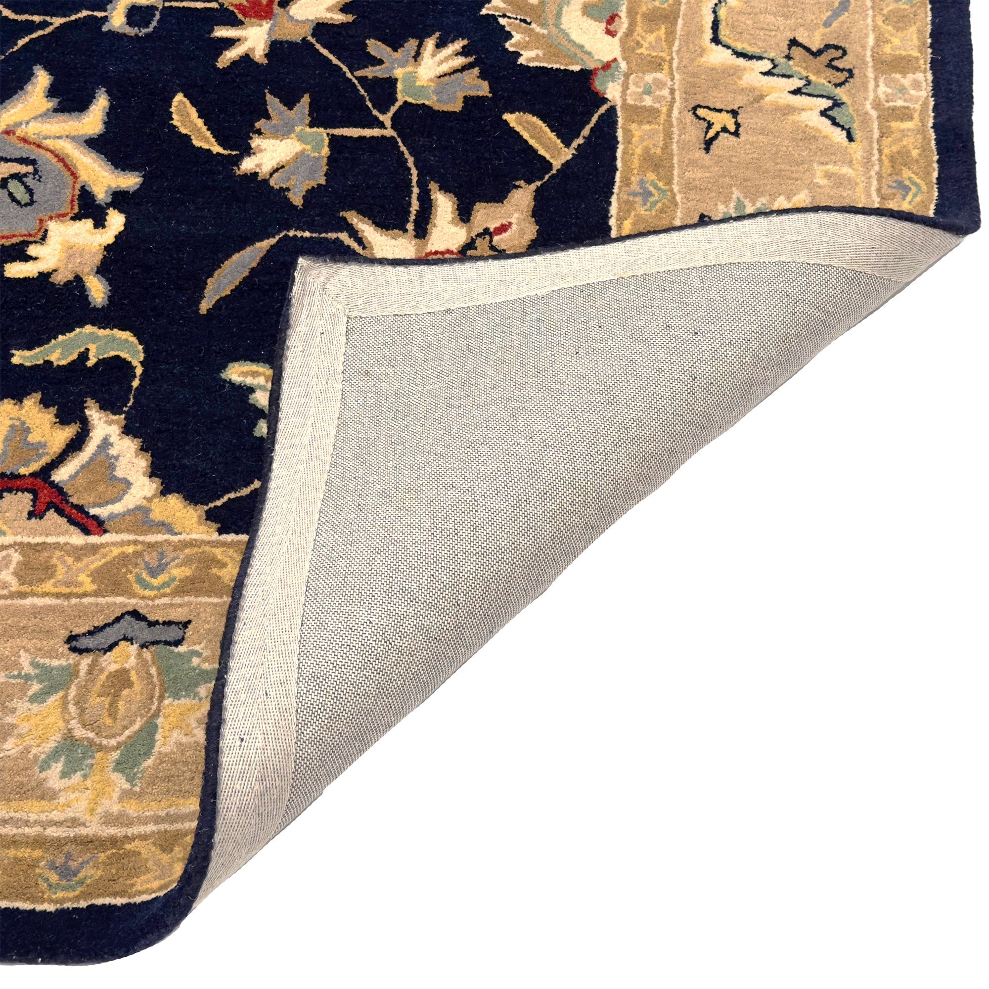 Persia-Keshan Navy Taupe Hand Tufted Rug Rectangle image