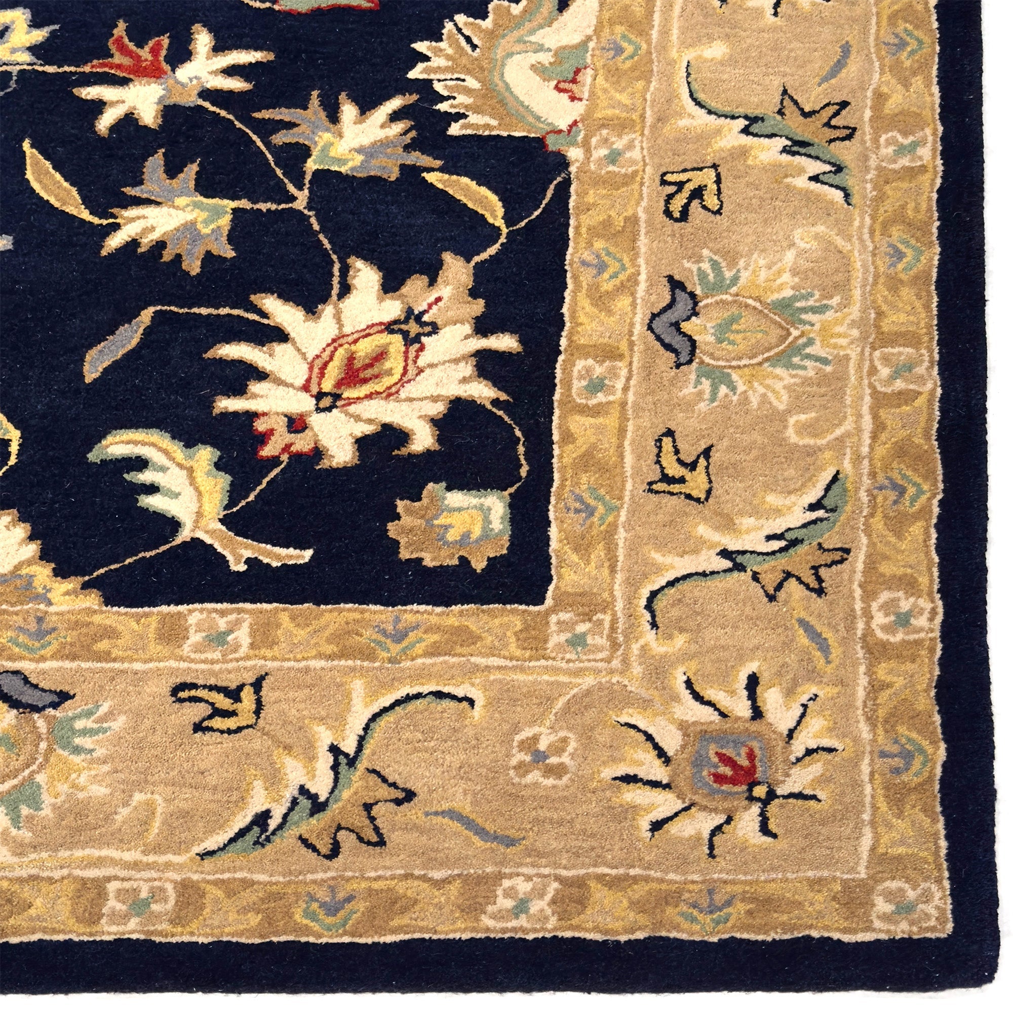 Persia-Keshan Navy Taupe Hand Tufted Rug Rectangle image