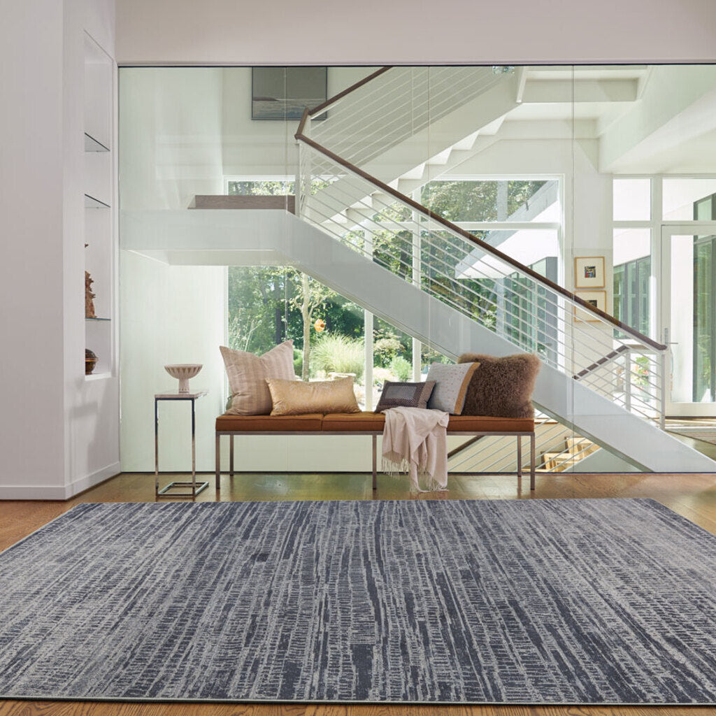 Metropolis-Skyline Slate Machine Woven Rug Rectangle image