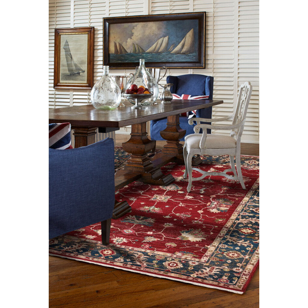 Landis-Keshan Crimson Navy Machine Woven Rug Rectangle image