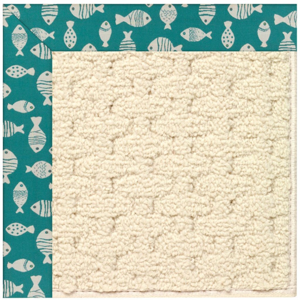Creative Concepts-Sugar Mtn. Go Fish Turquoise Machine Tufted Rug Rectangle image