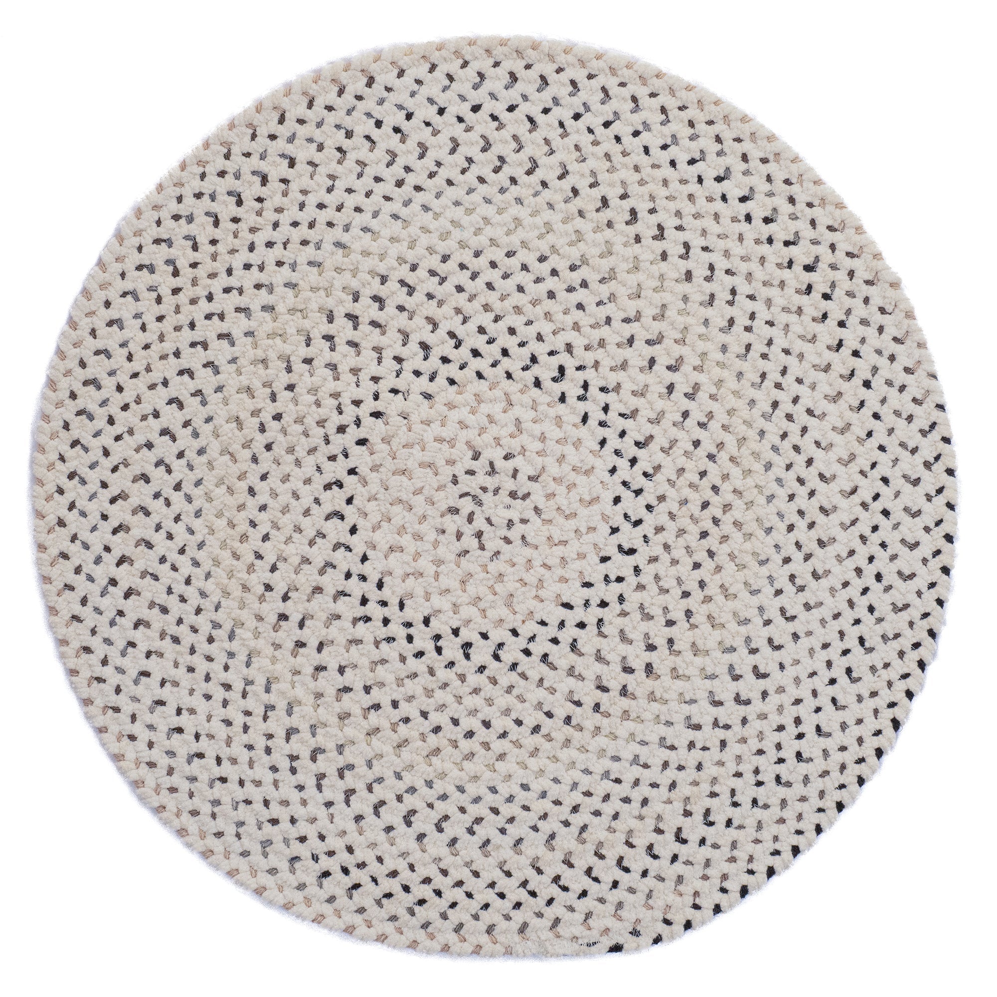 Dramatic Static Foggy Day Braided Rug Round image