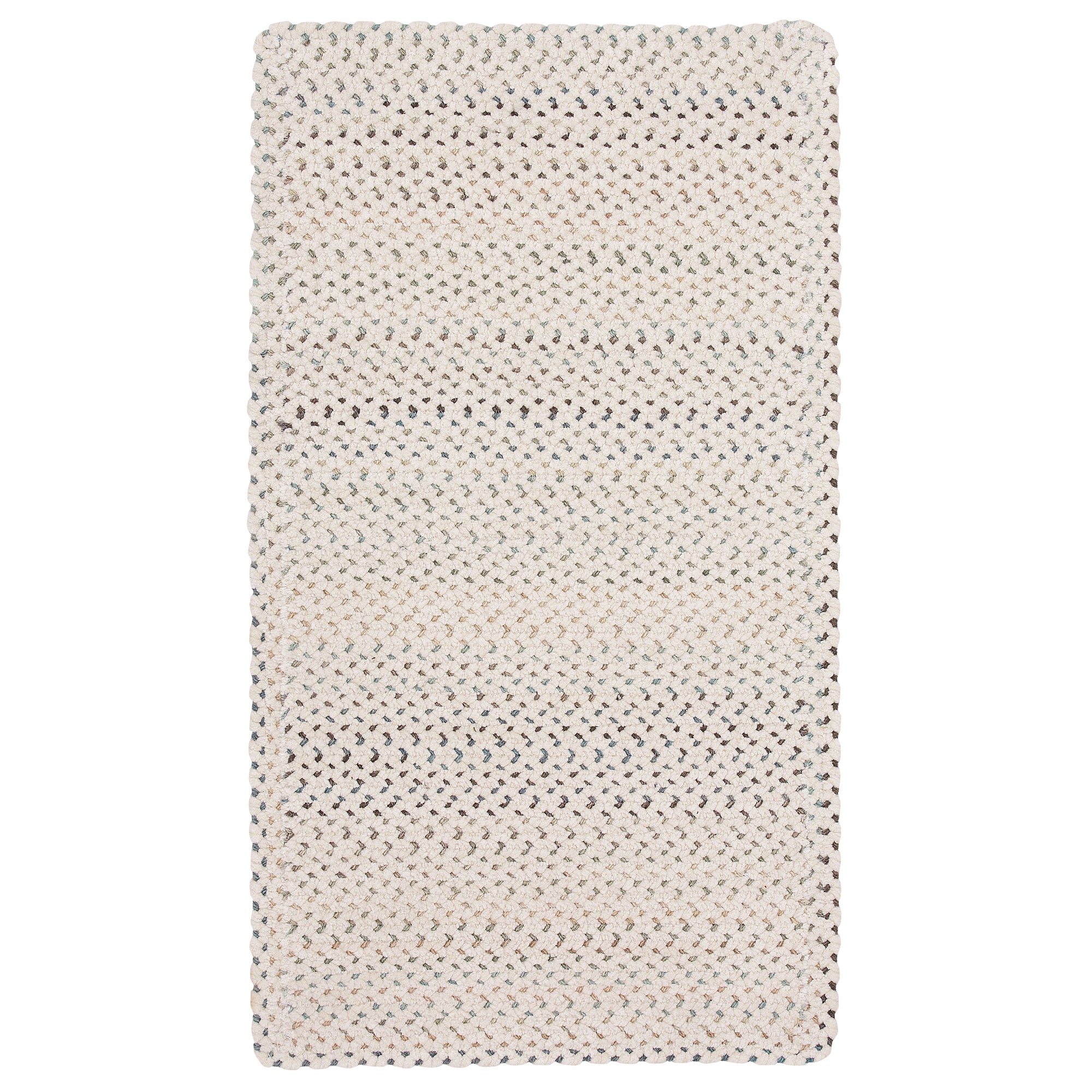 Dramatic Static Cyber White Braided Rug Cross Sewn Rectangle image