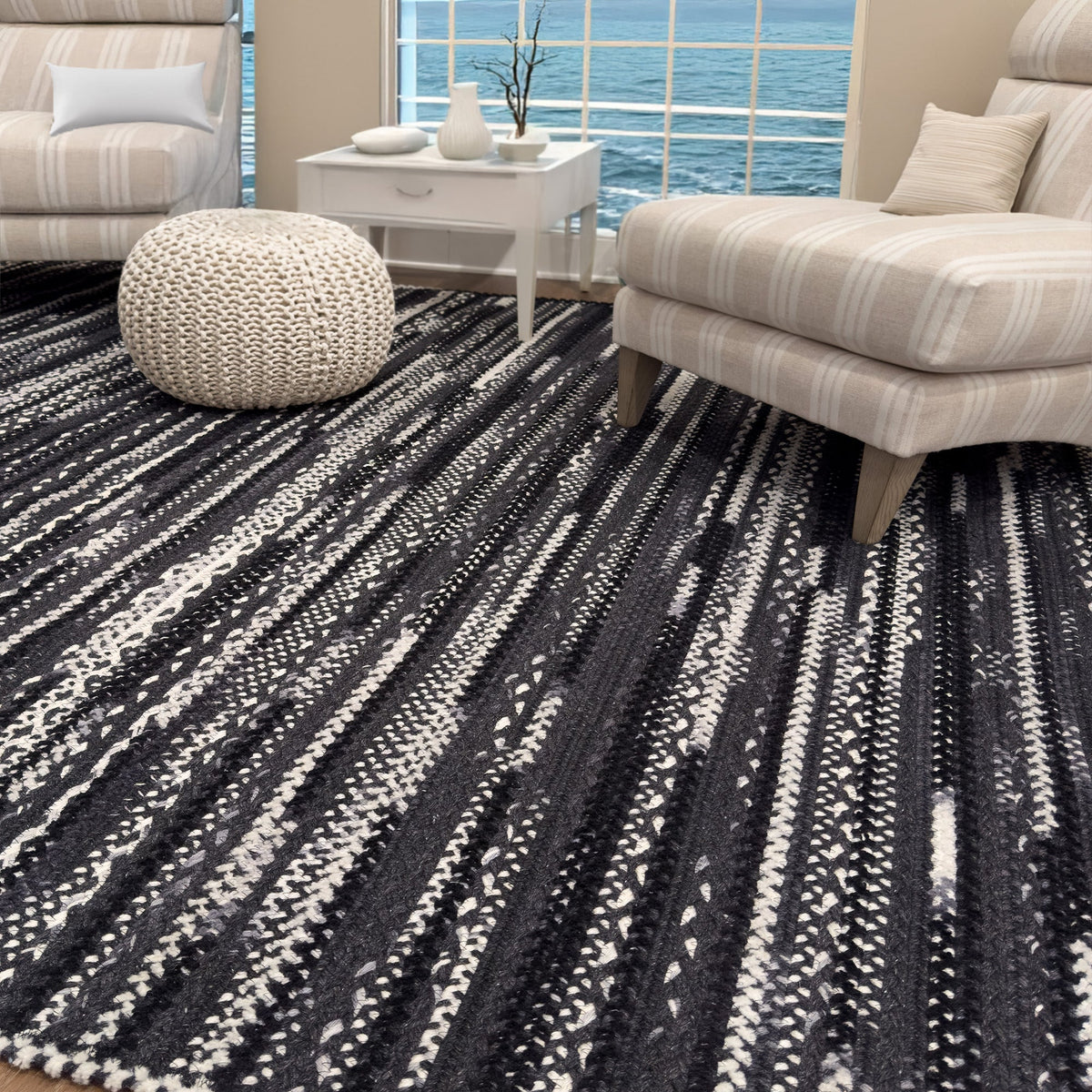 Bayview Peppercorn Braided Rug Cross Sewn Rectangle image