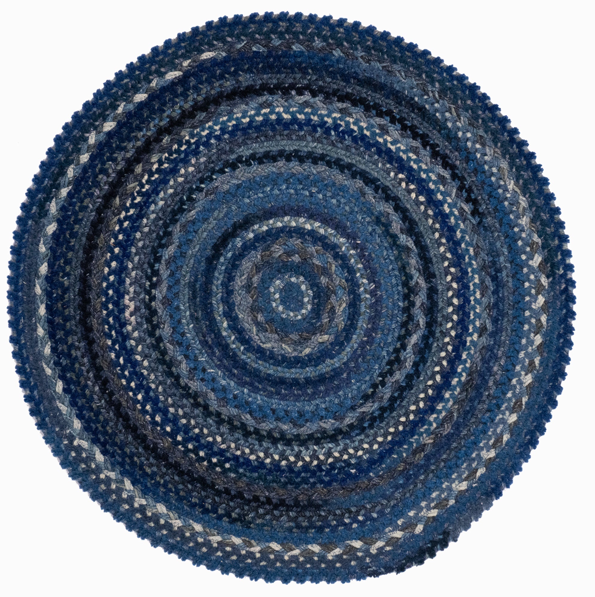 Bayview Twilight Blue Braided Rug Round image