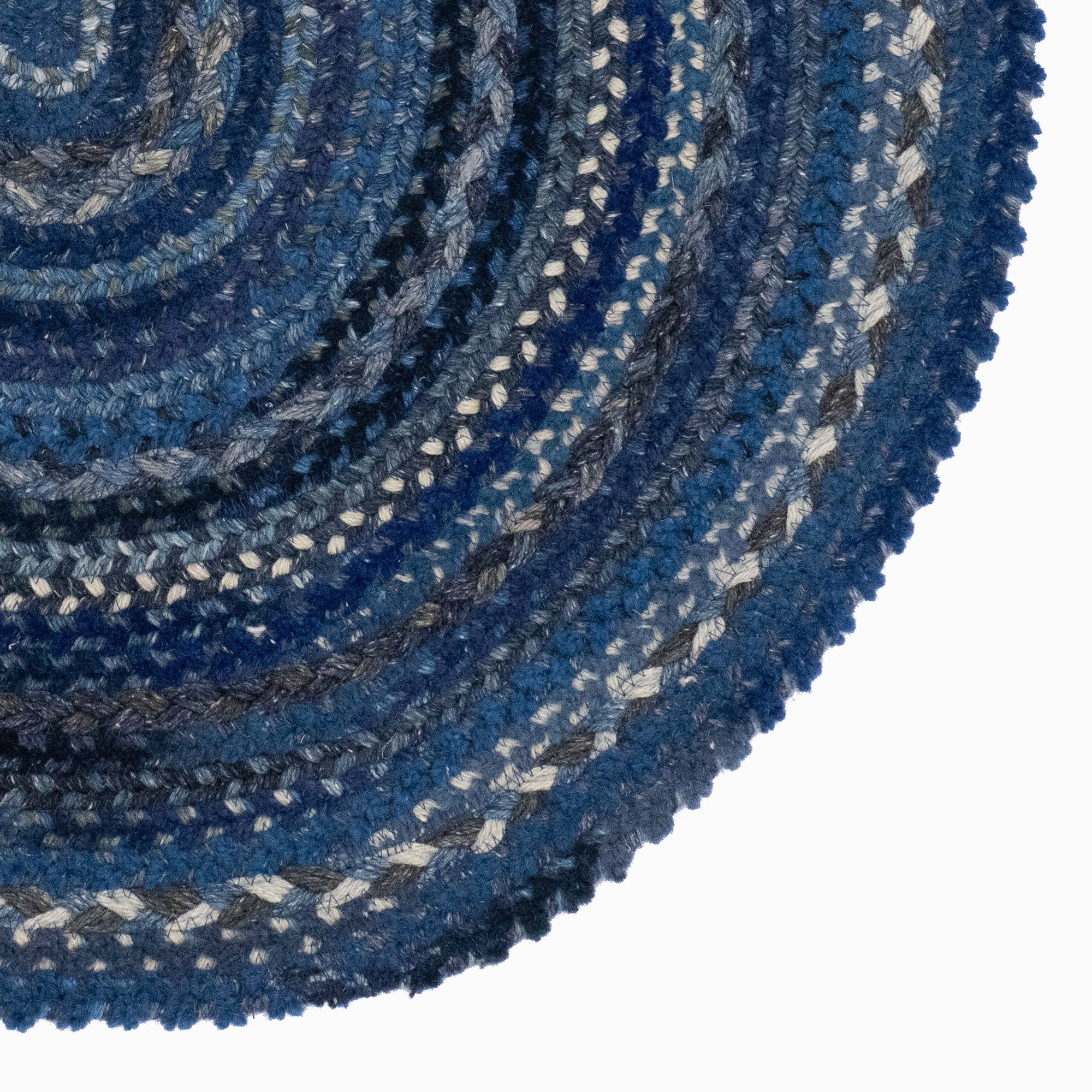 Bayview Twilight Blue Braided Rug Round image