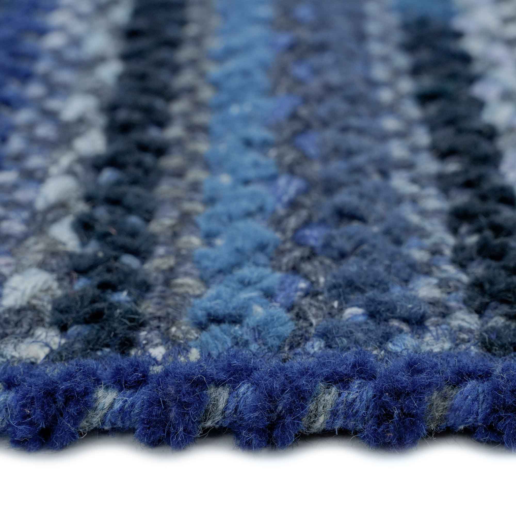 Bayview Twilight Blue Braided Rug Vertical Stripe Rectangle image