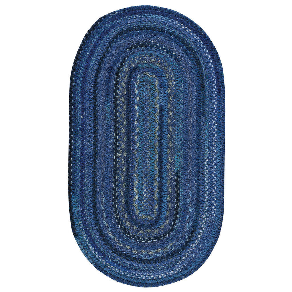 Bayview Twilight Blue Braided Rug Oval image