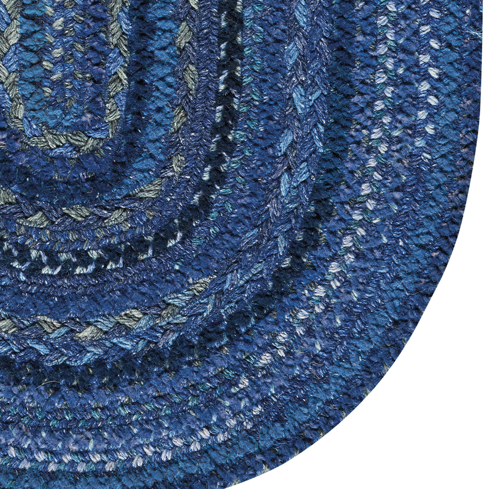 Bayview Twilight Blue Braided Rug Oval image