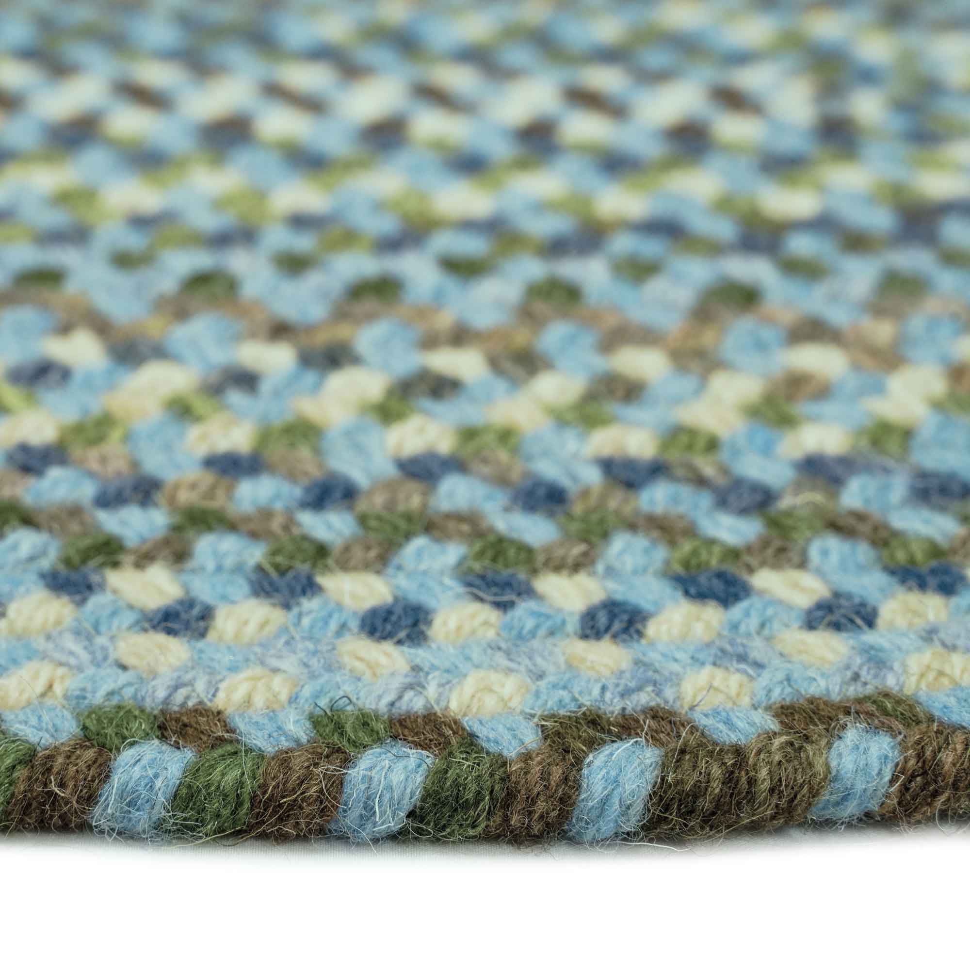 Homecoming Sky Blue Braided Rug Round image