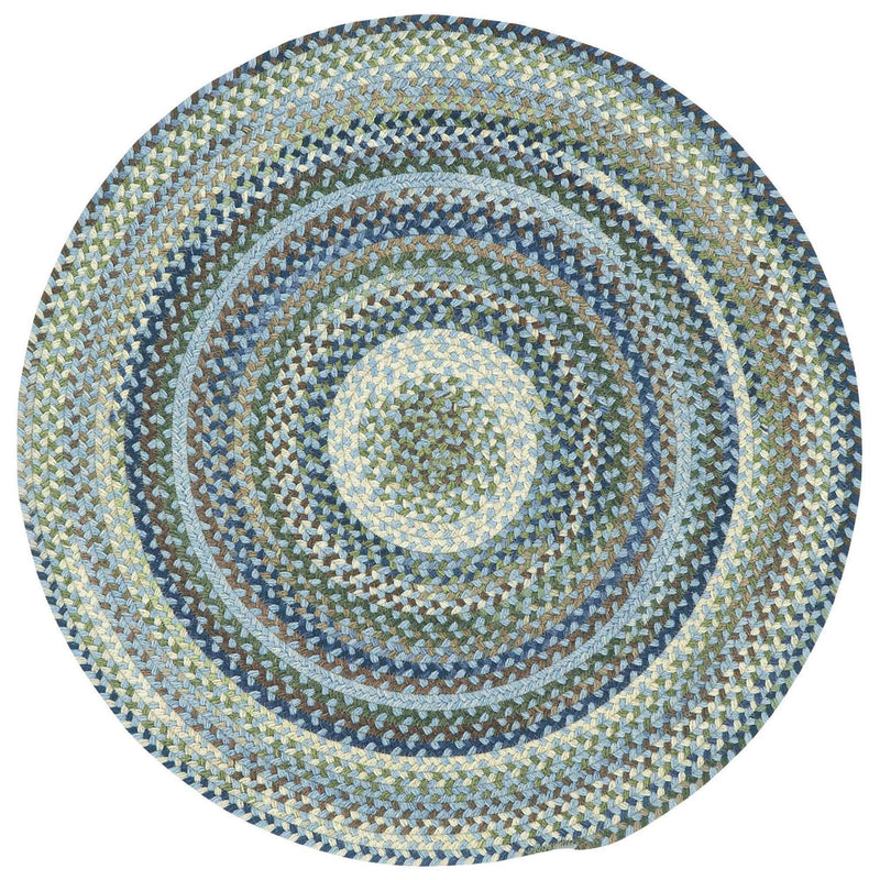 Homecoming Sky Blue Braided Rug Round image