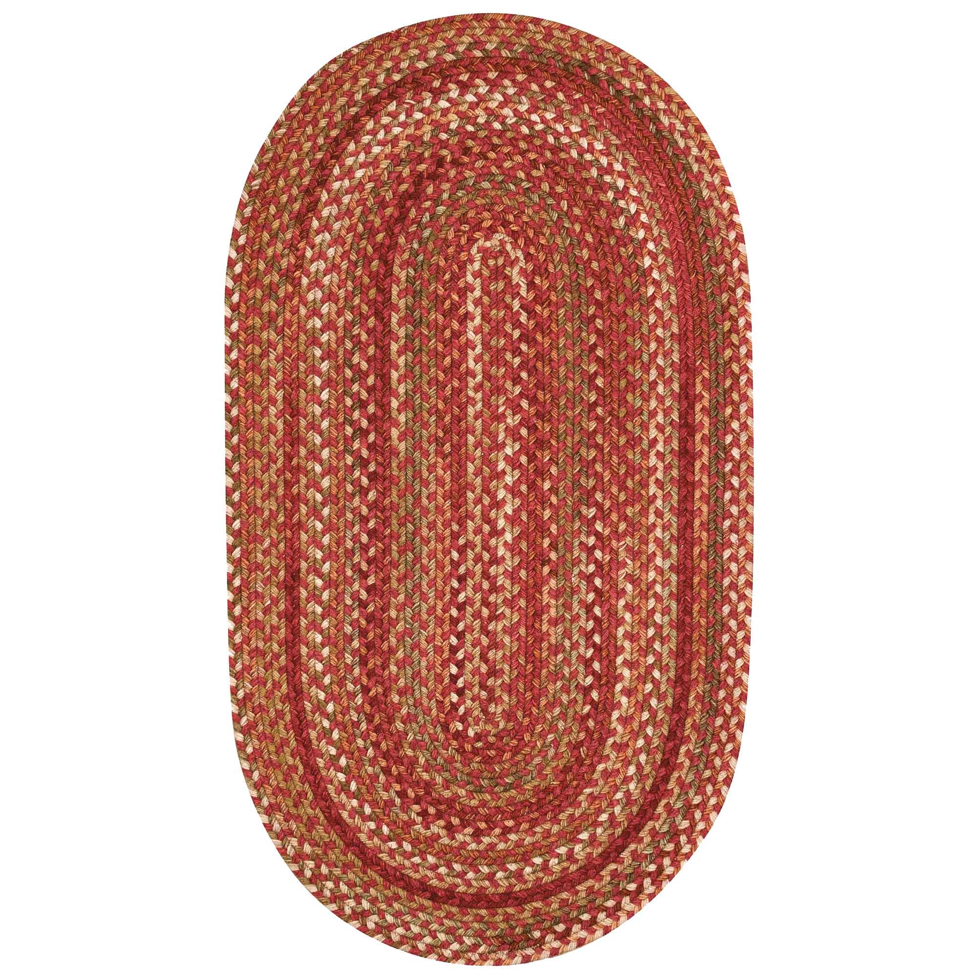 Homecoming Rosewood Red Braided Rug Oval image