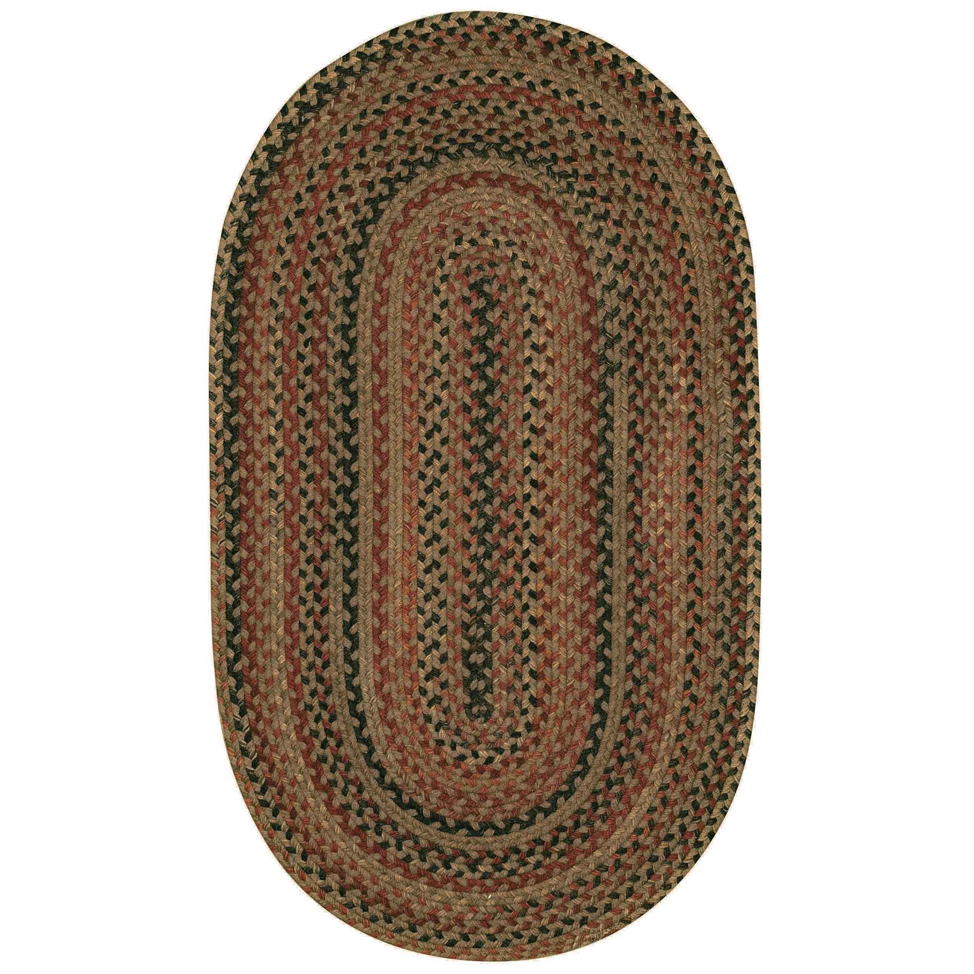 Homecoming Chestnut Brown Braided Rug Oval image