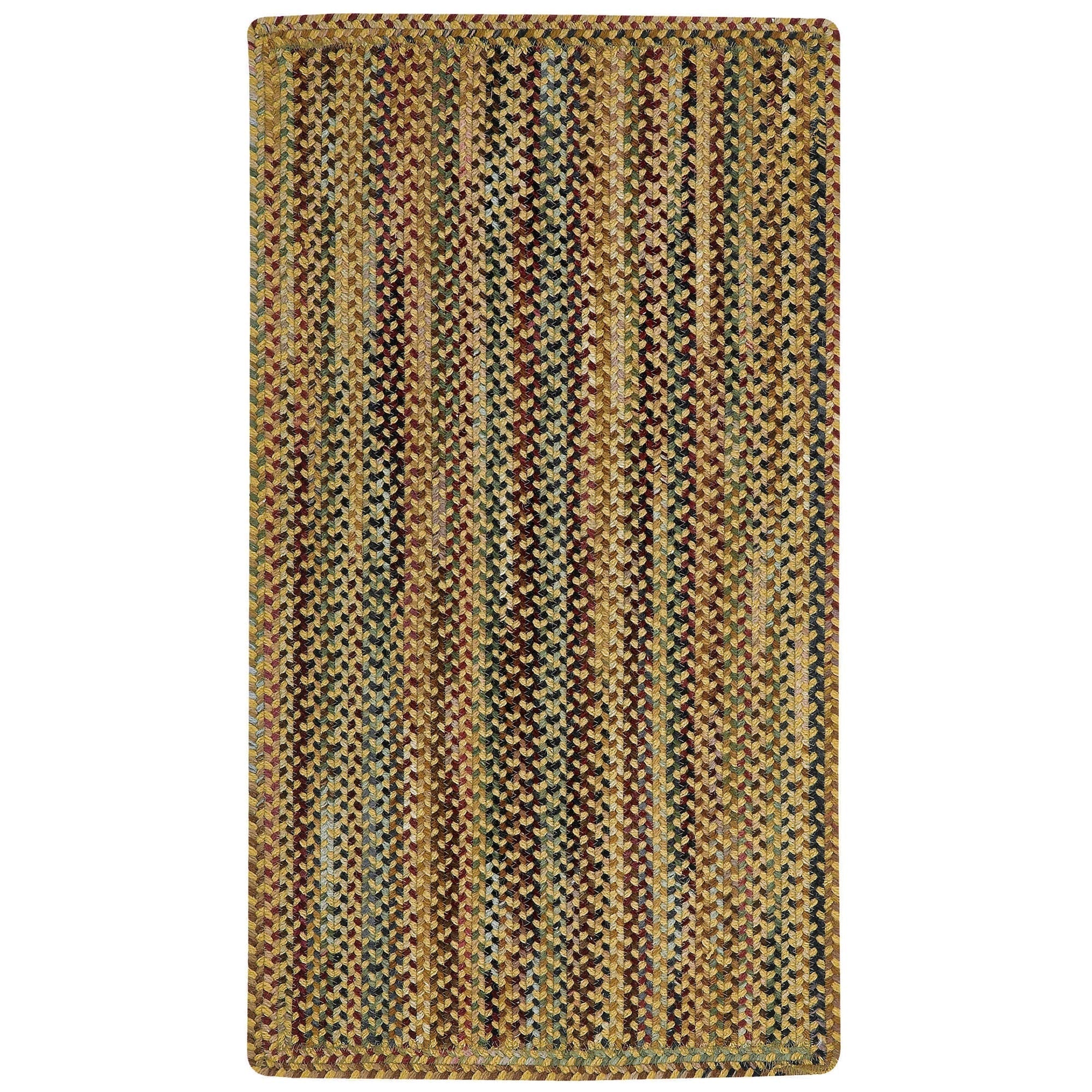 Gramercy Gold Braided Rug Vertical Stripe Rectangle image