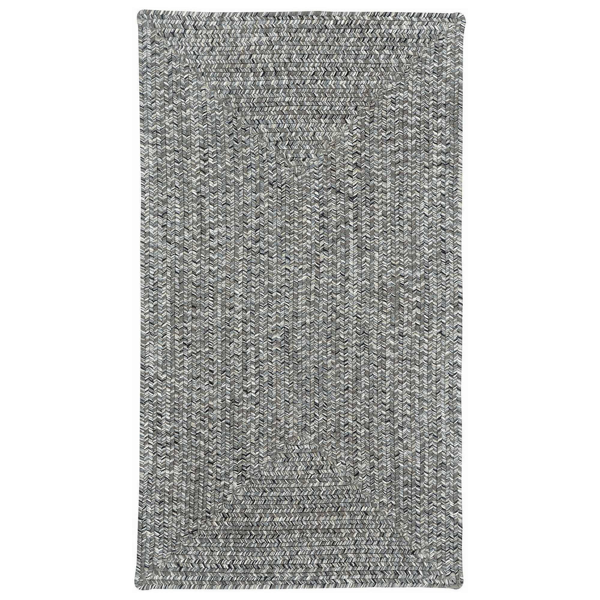 Sea Glass Smoky Quartz Braided Rug Concentric Rectangle image