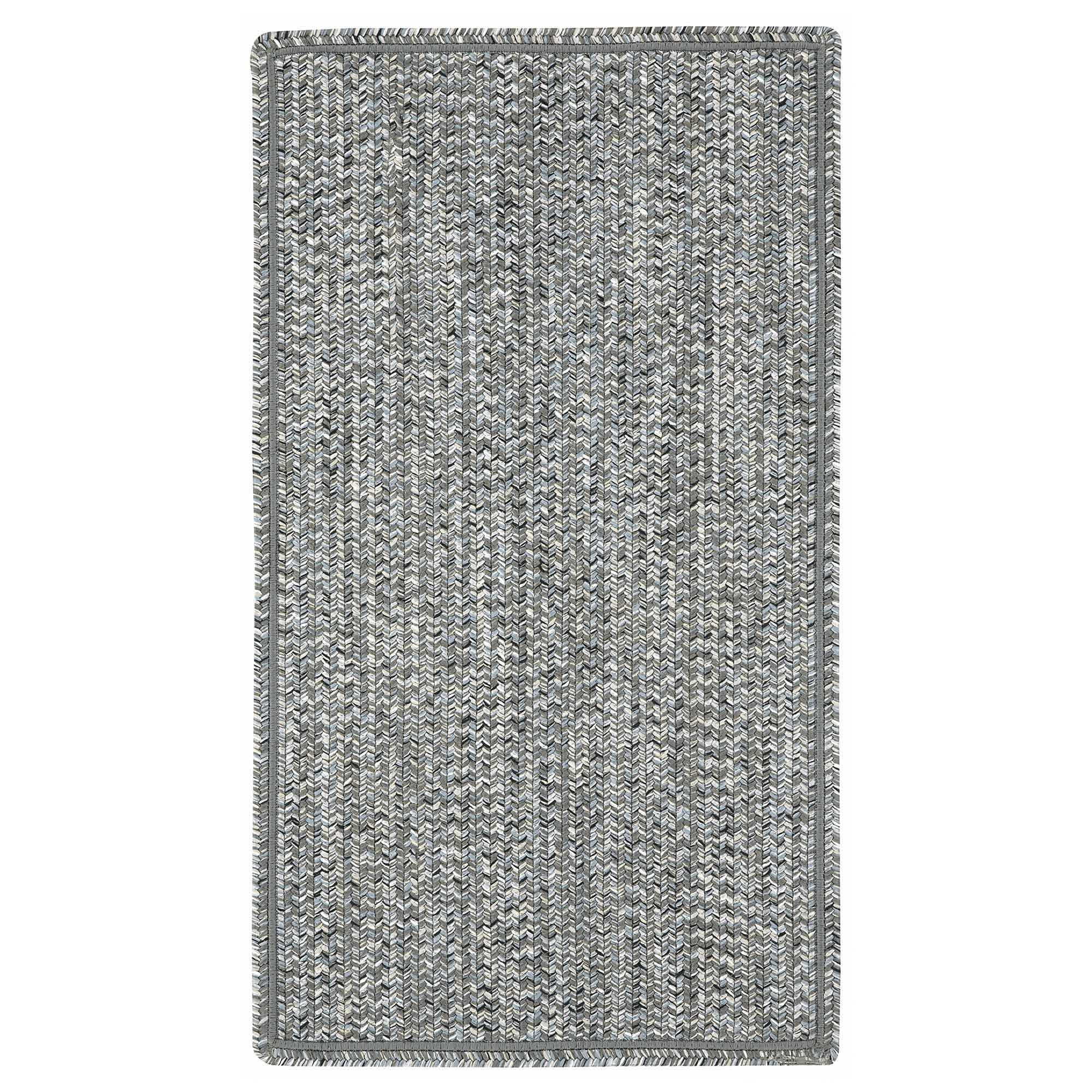 Sea Glass Smoky Quartz Braided Rug Vertical Stripe Rectangle image