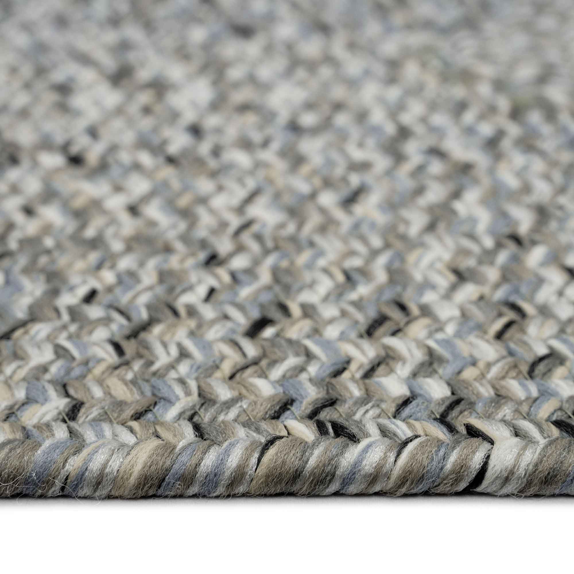 Sea Glass Smoky Quartz Braided Rug Vertical Stripe Rectangle image