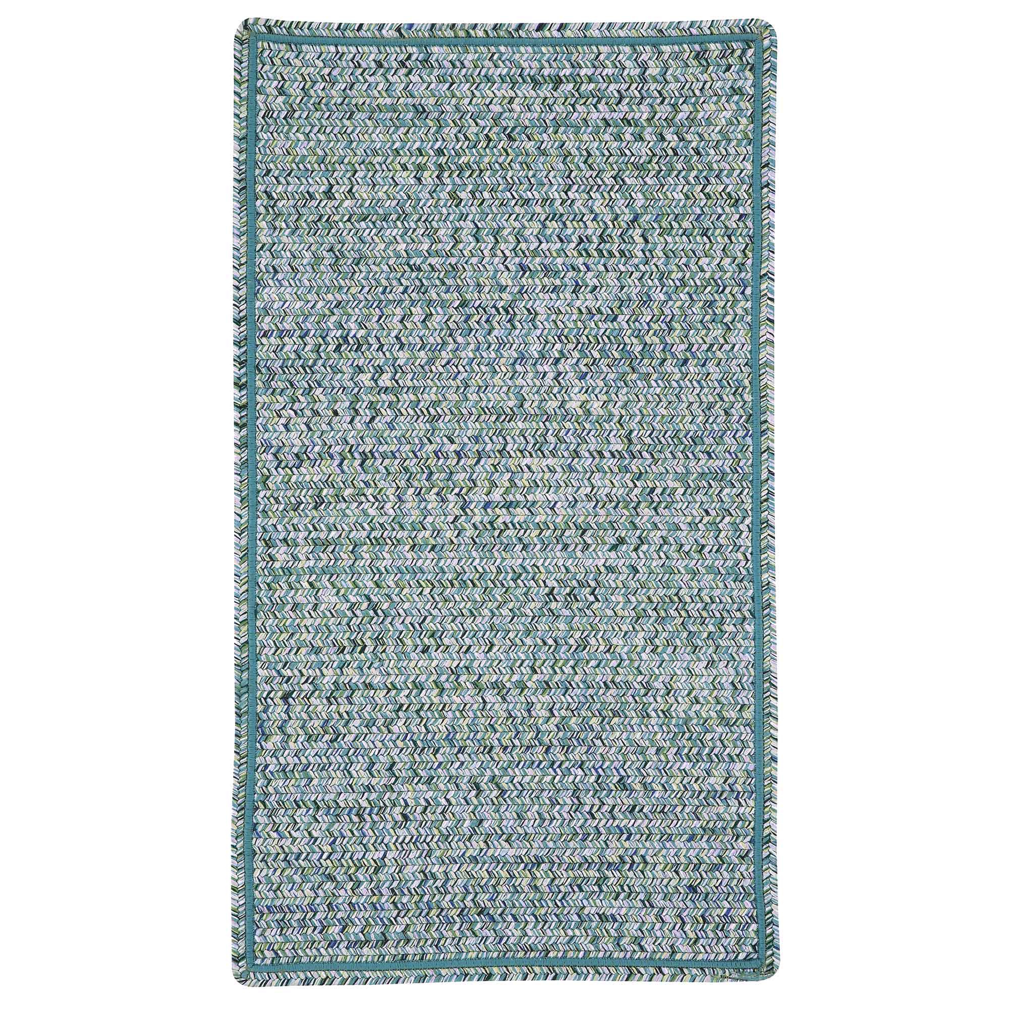 Sea Glass Ocean Blue Braided Rug Cross Sewn Rectangle image