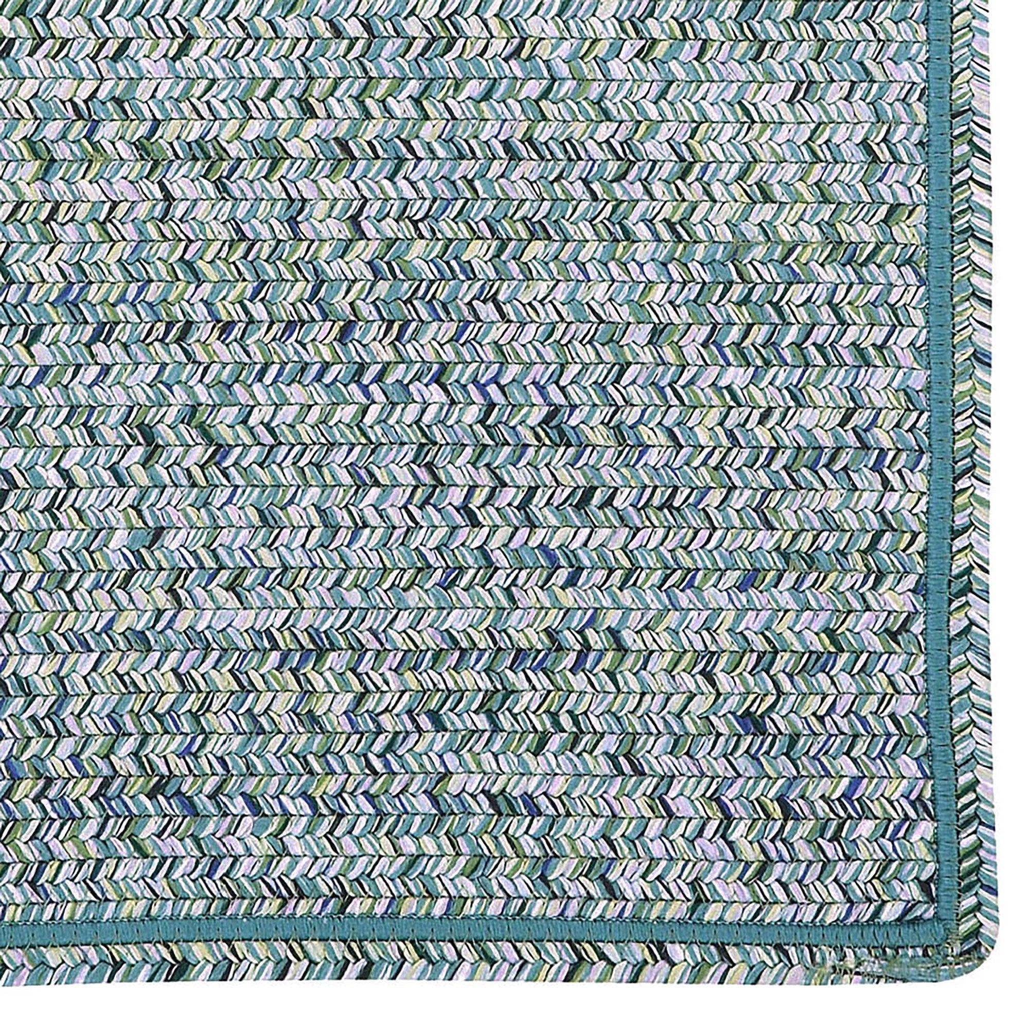 Sea Glass Ocean Blue Braided Rug Cross Sewn Rectangle image