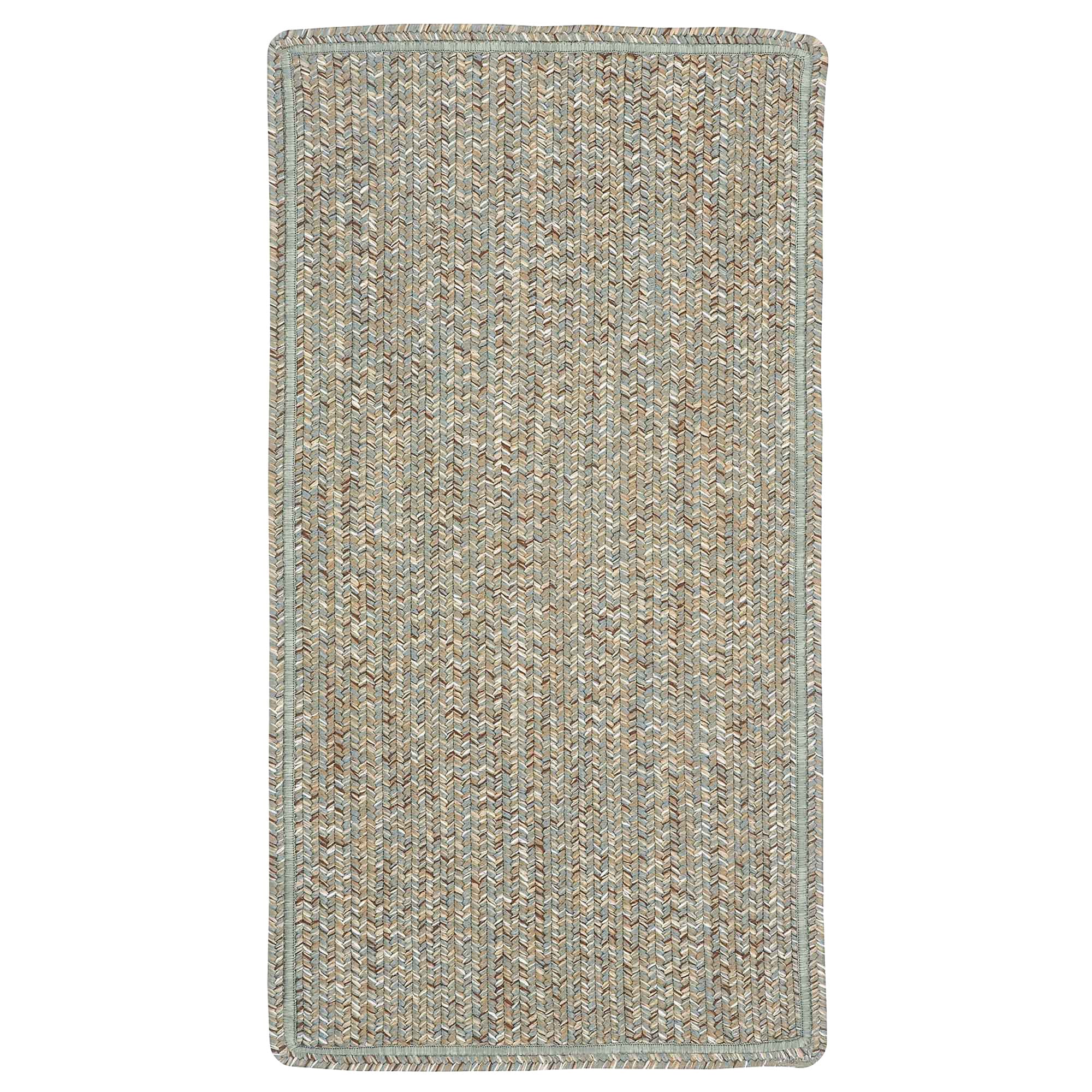 Sea Glass Spa Braided Rug Vertical Stripe Rectangle image