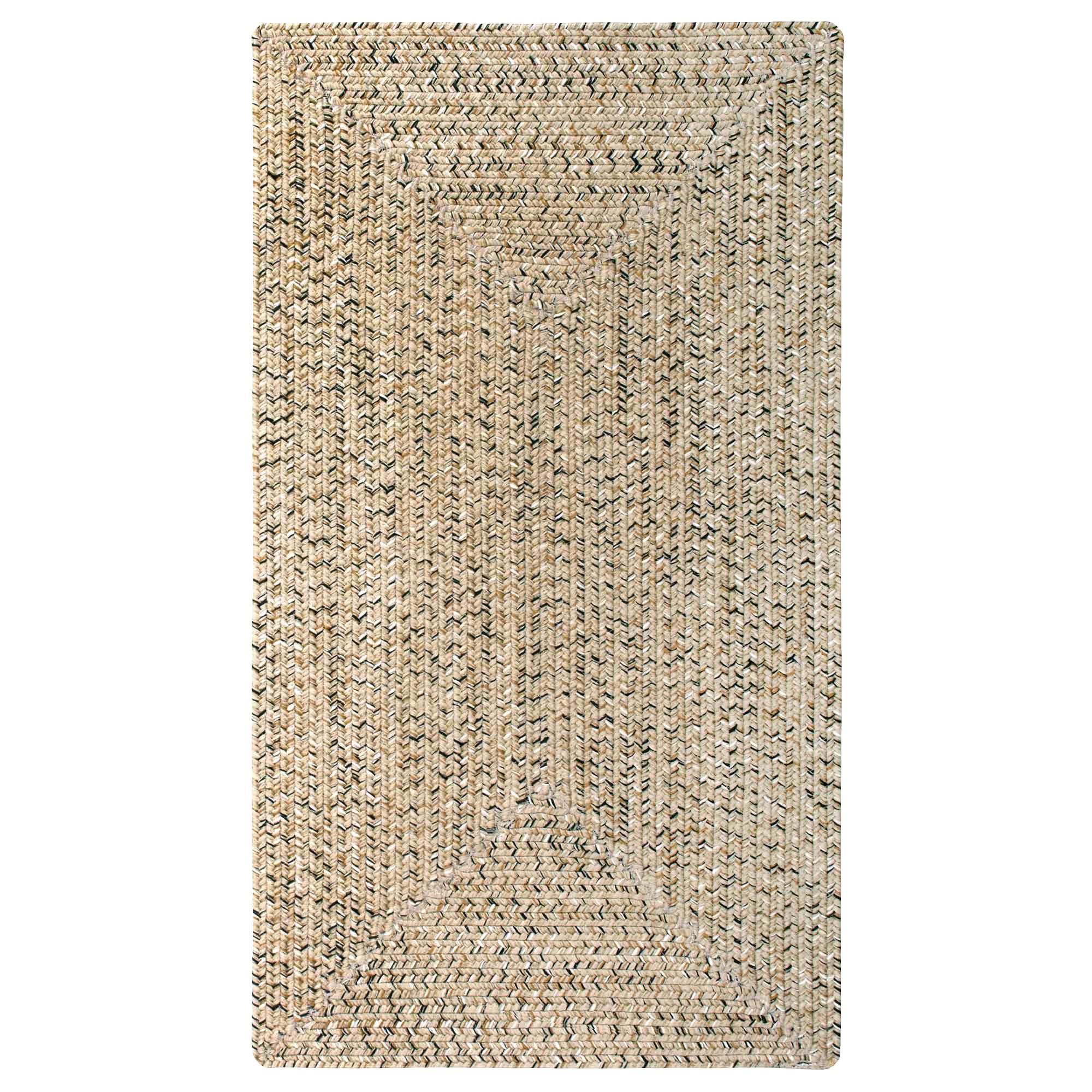 Sea Glass Shell Braided Rug Concentric Rectangle image