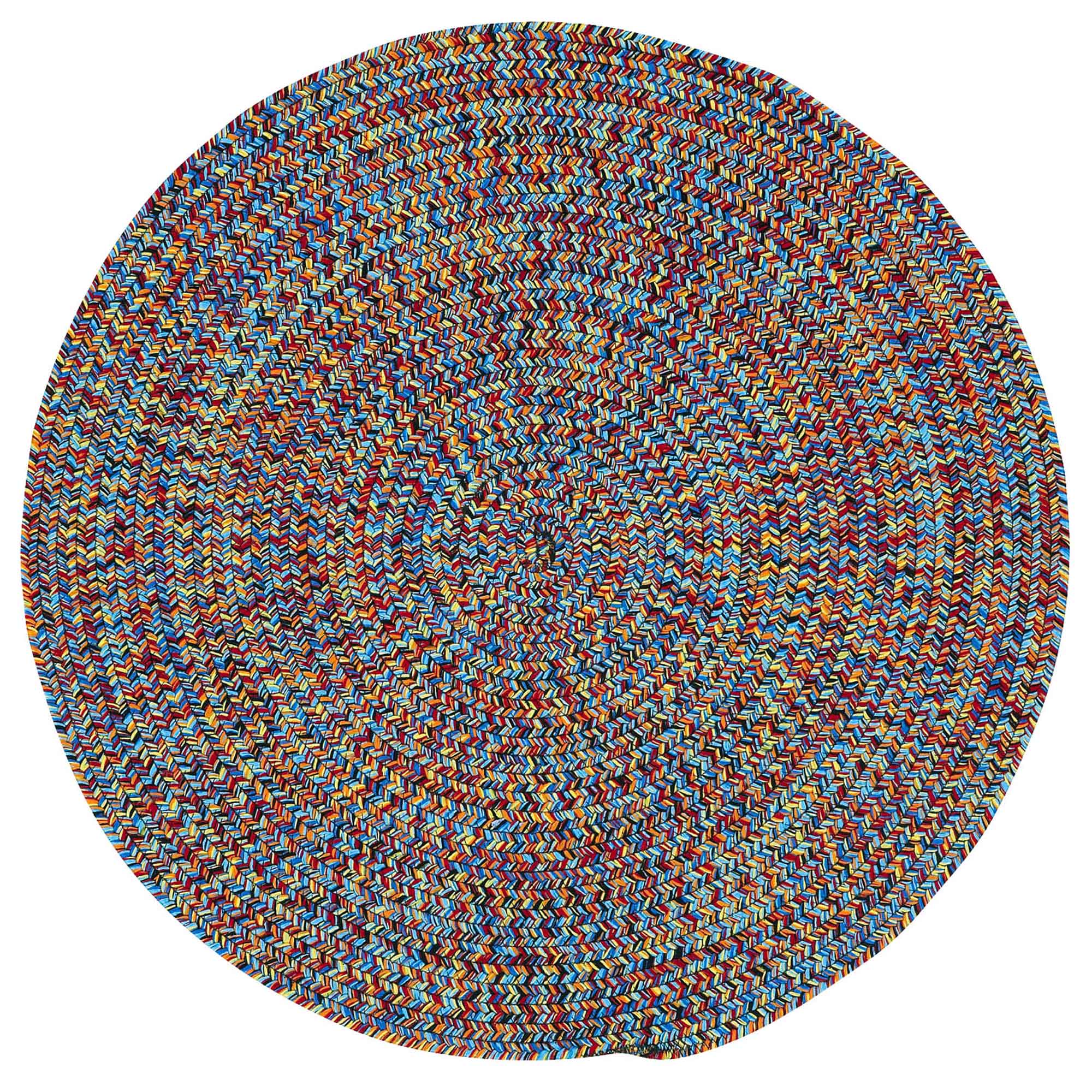 Sea Glass Fiesta Bright Multi Braided Rug Round image