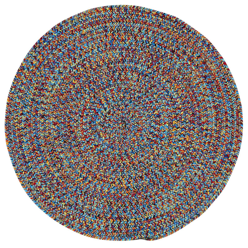 Sea Glass Fiesta Bright Multi Braided Rug Round image