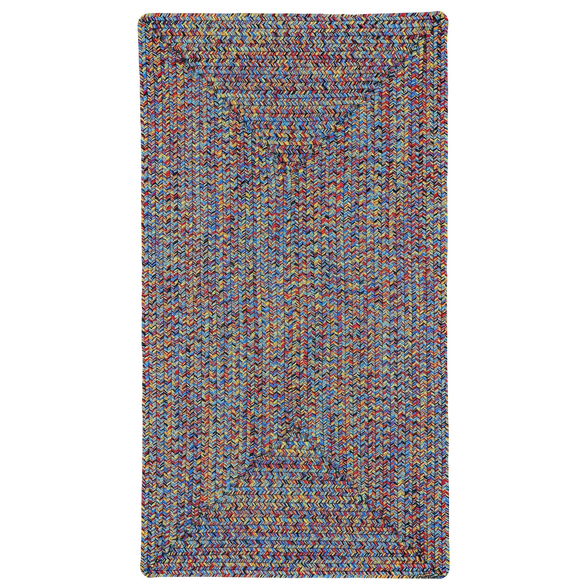 Sea Glass Fiesta Bright Multi Braided Rug Concentric Rectangle image