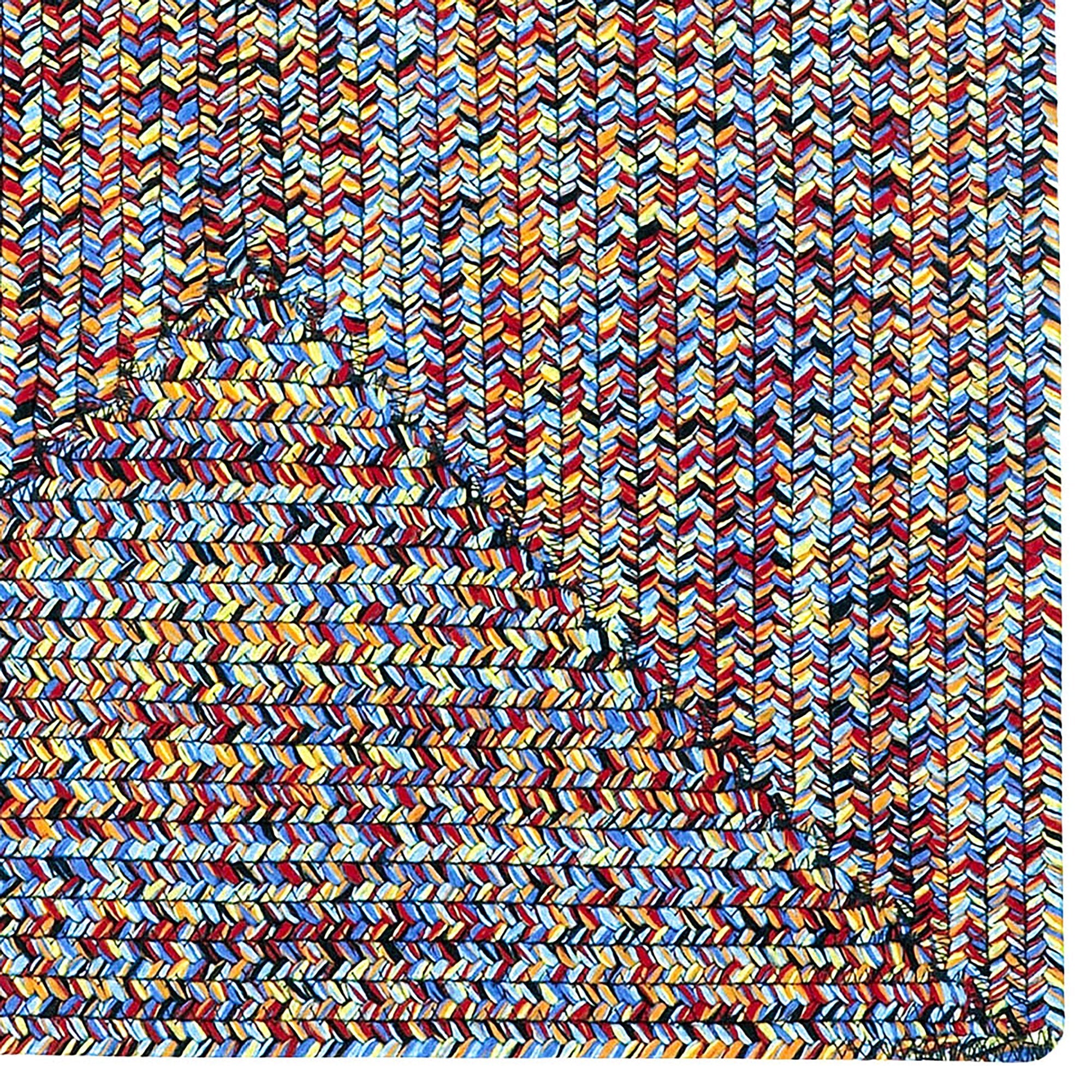 Sea Glass Fiesta Bright Multi Braided Rug Concentric Rectangle image