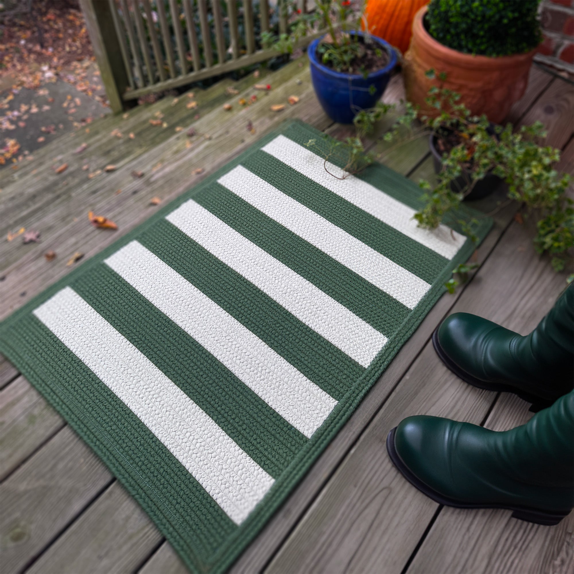 Timeless Avocado Braided Rug Cross Sewn Rectangle image