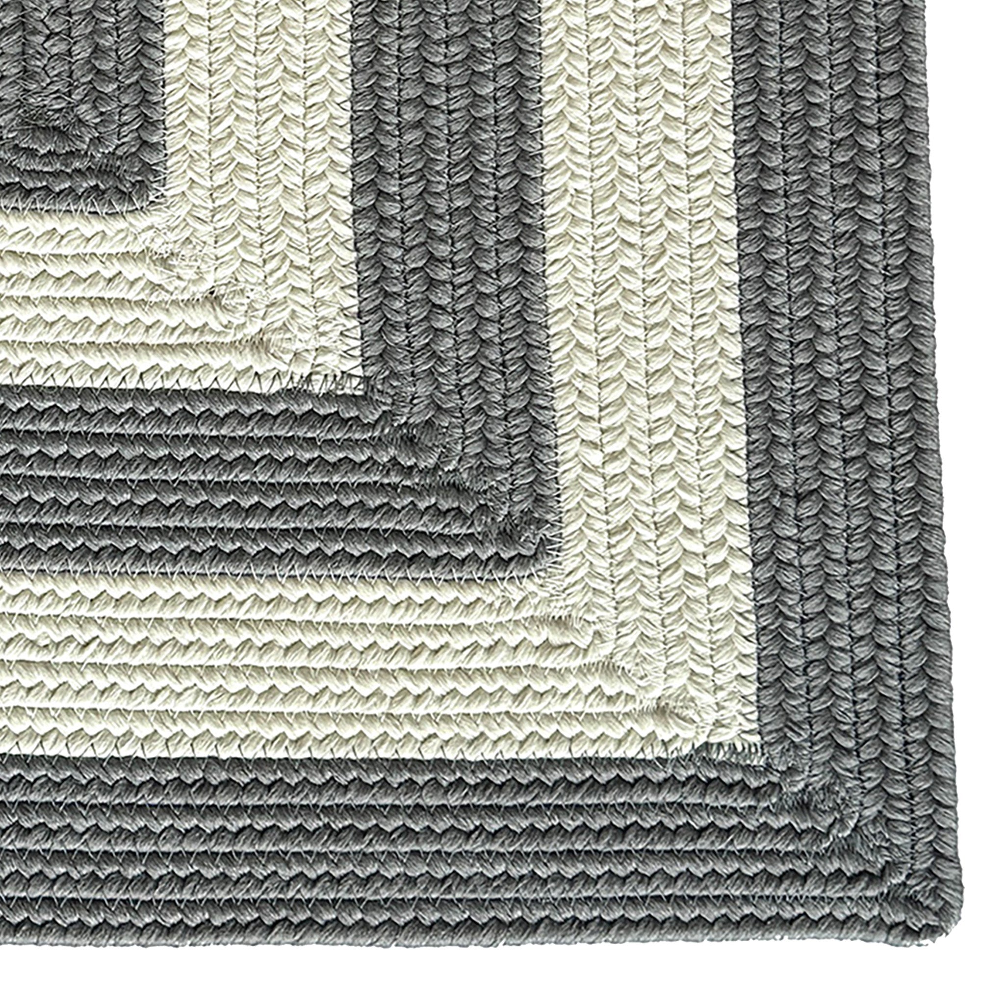 Timeless Gray Braided Rug Concentric Rectangle image