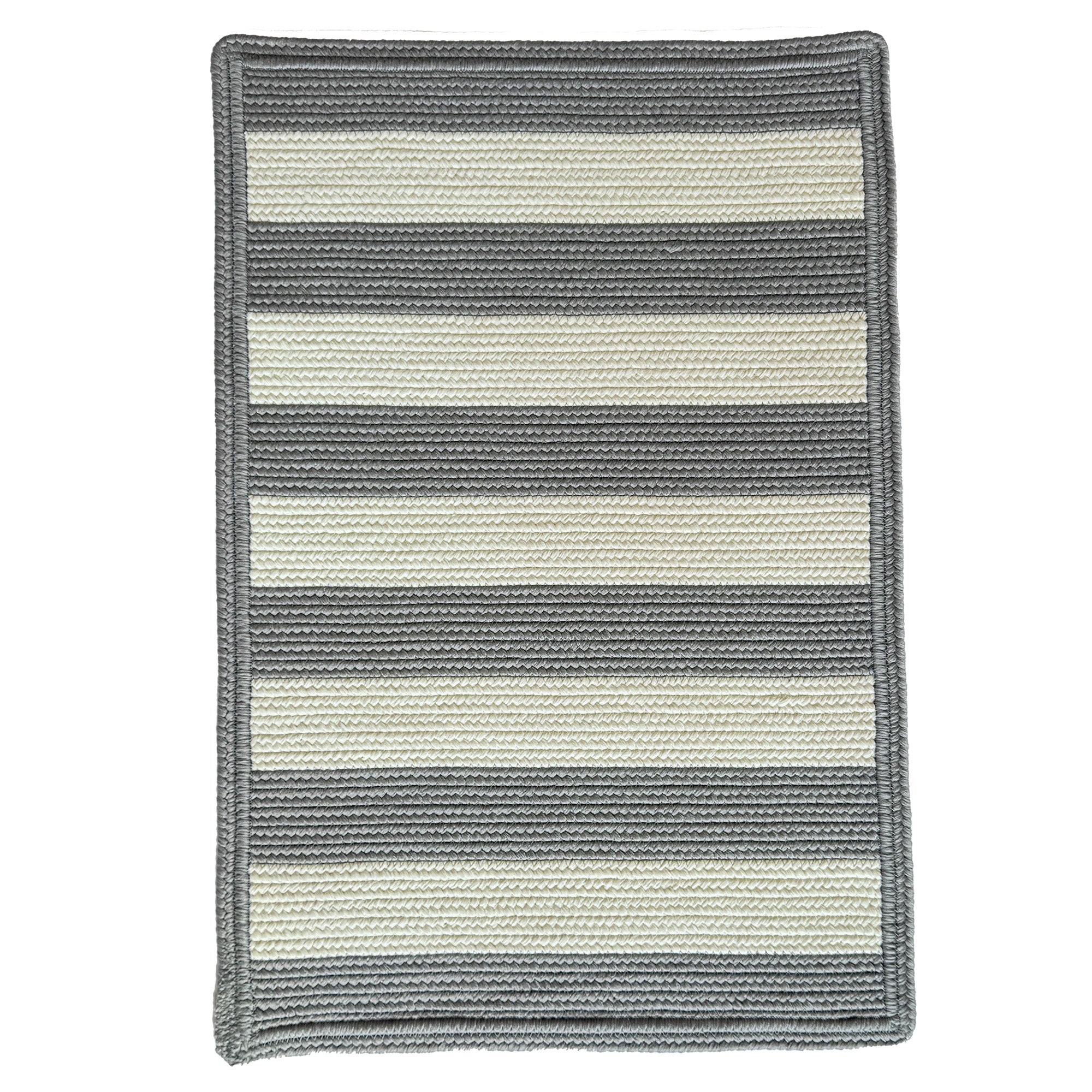 Timeless Gray Braided Rug Cross Sewn Rectangle image